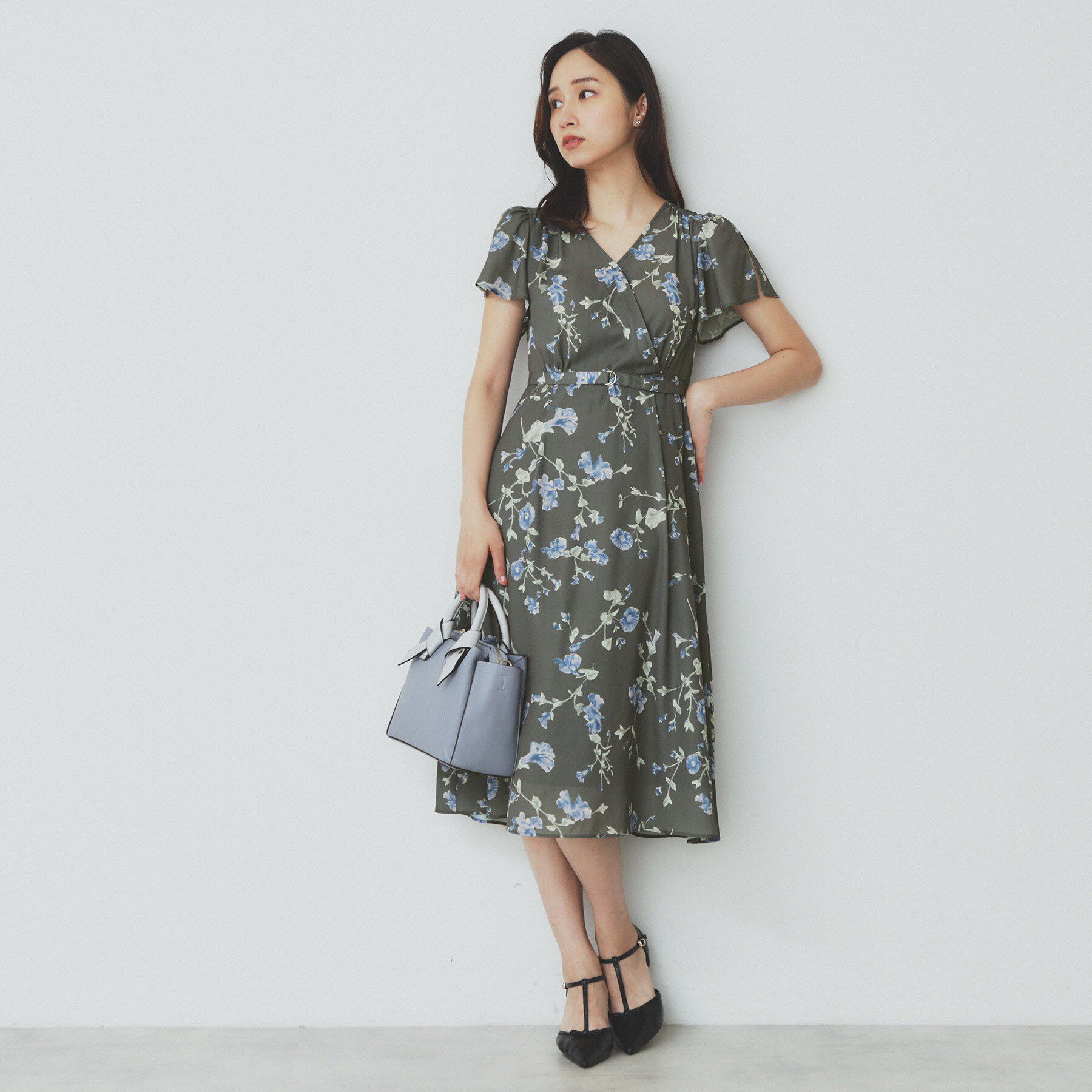 index「カシュクールフラワーワンピース【洗濯機洗い可】」|ワンピース|