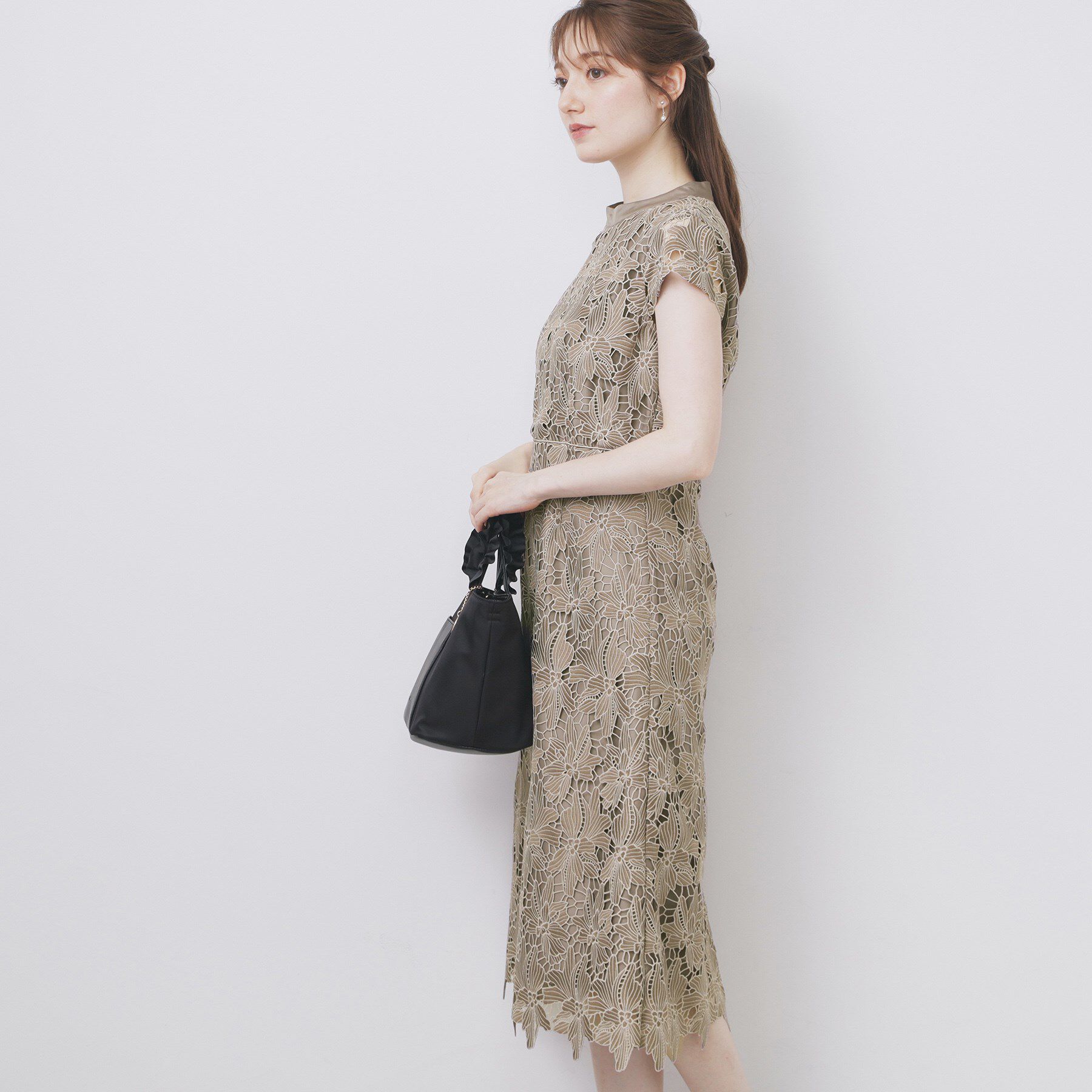 index「バイカラーレースワンピース【洗濯機洗い可】」|ワンピース|