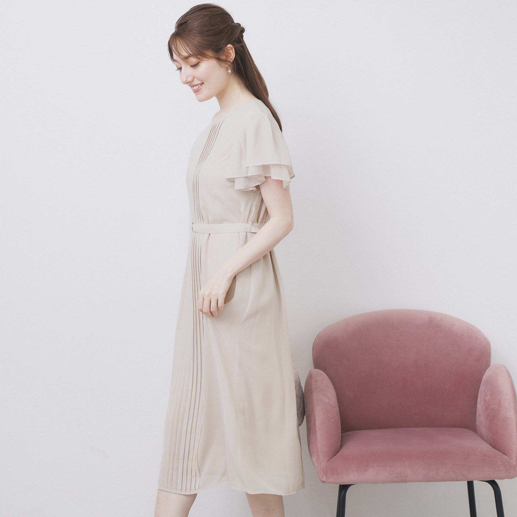 index「フロントタックIラインワンピース【洗濯機洗い可/防シワ】」|ワンピース|