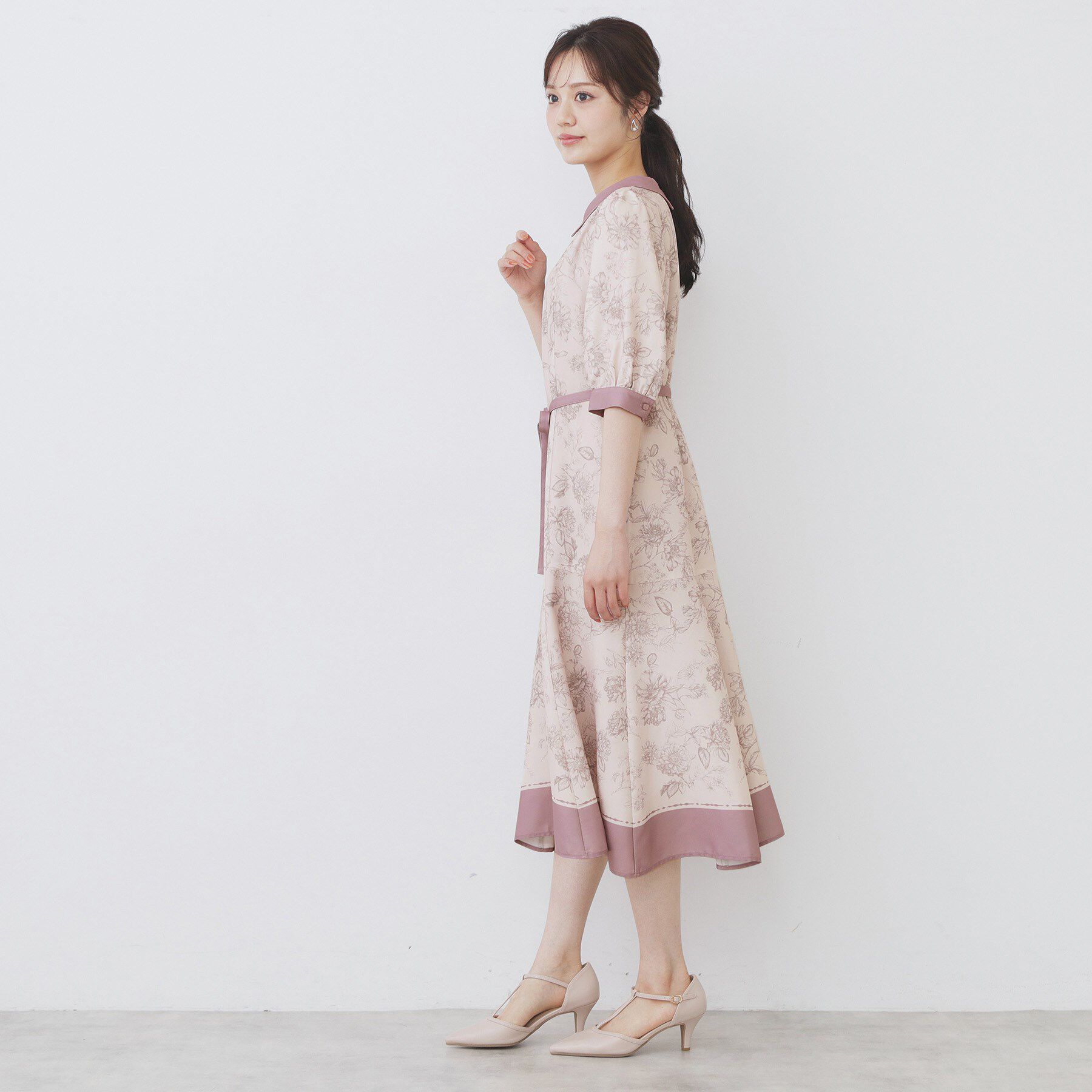 index「2WAY パネルフラワーバイカラーワンピース【洗濯機洗い可/イージーアイロン】」|ワンピース|