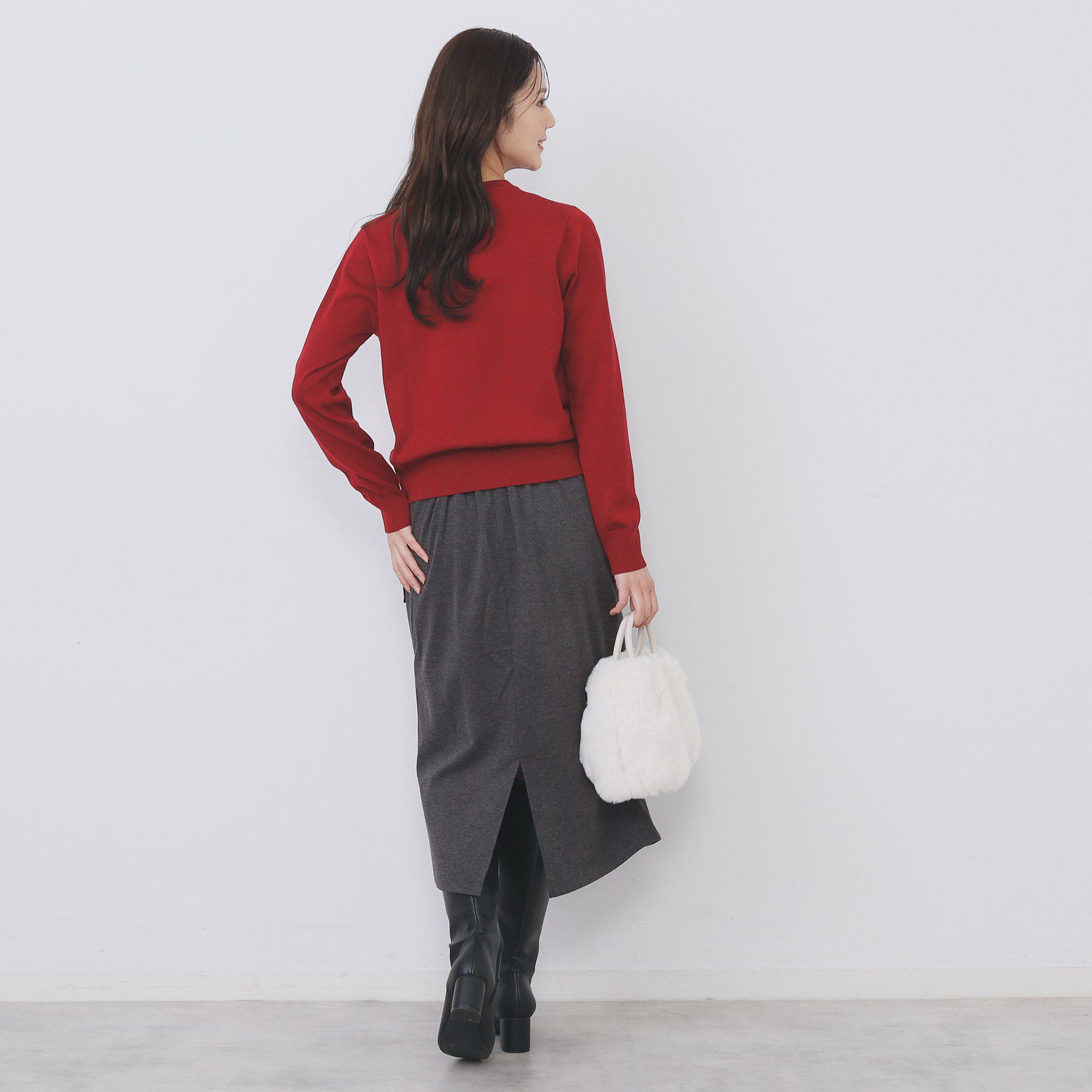 index「ビジュークルーネックカーディガン【洗濯機OK】」|カーディガン|