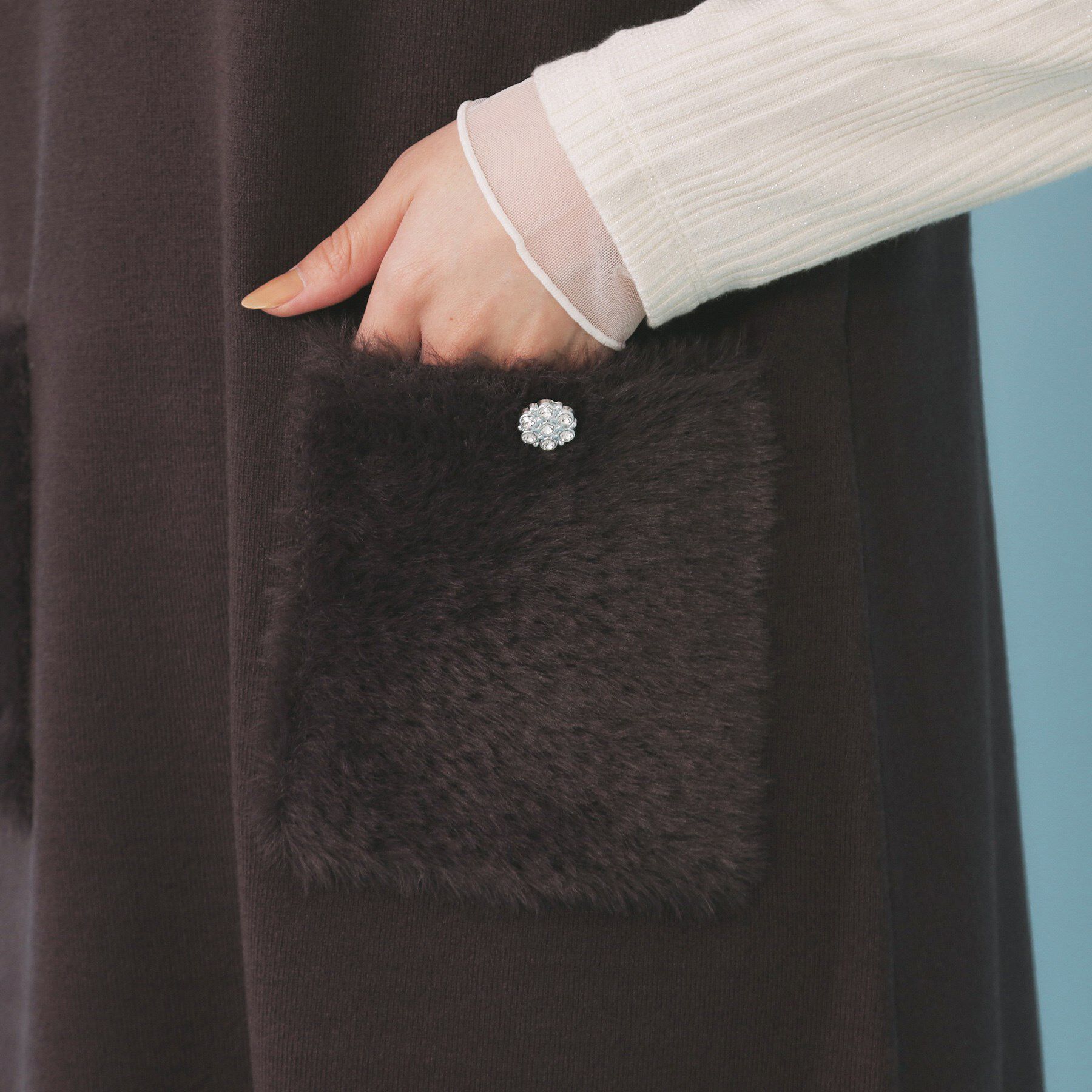 index「ファーポケットニットジャンスカ【洗濯機OK】」|ワンピース|