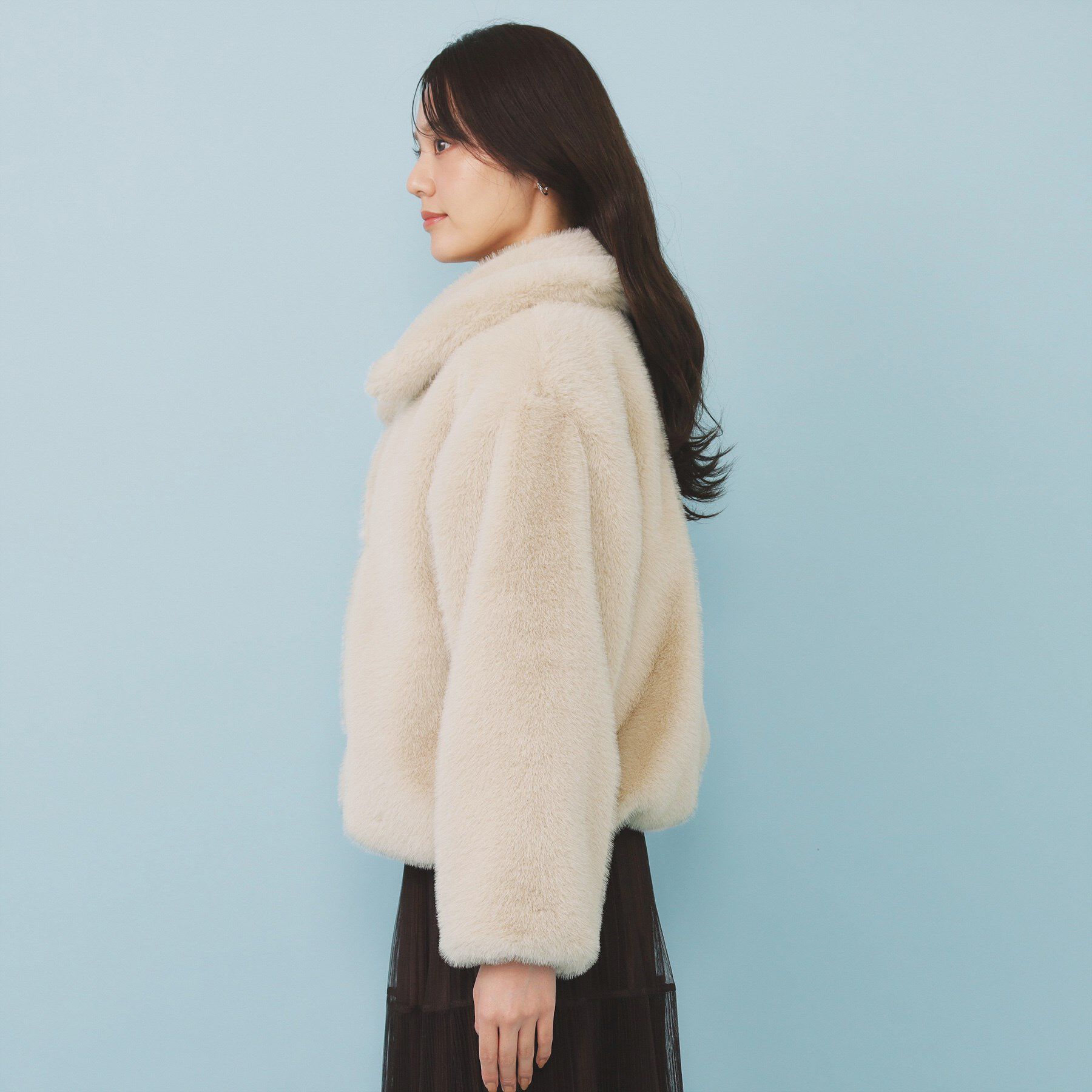 index「エコファーショートコート【洗える】」|ステンカラーコート|