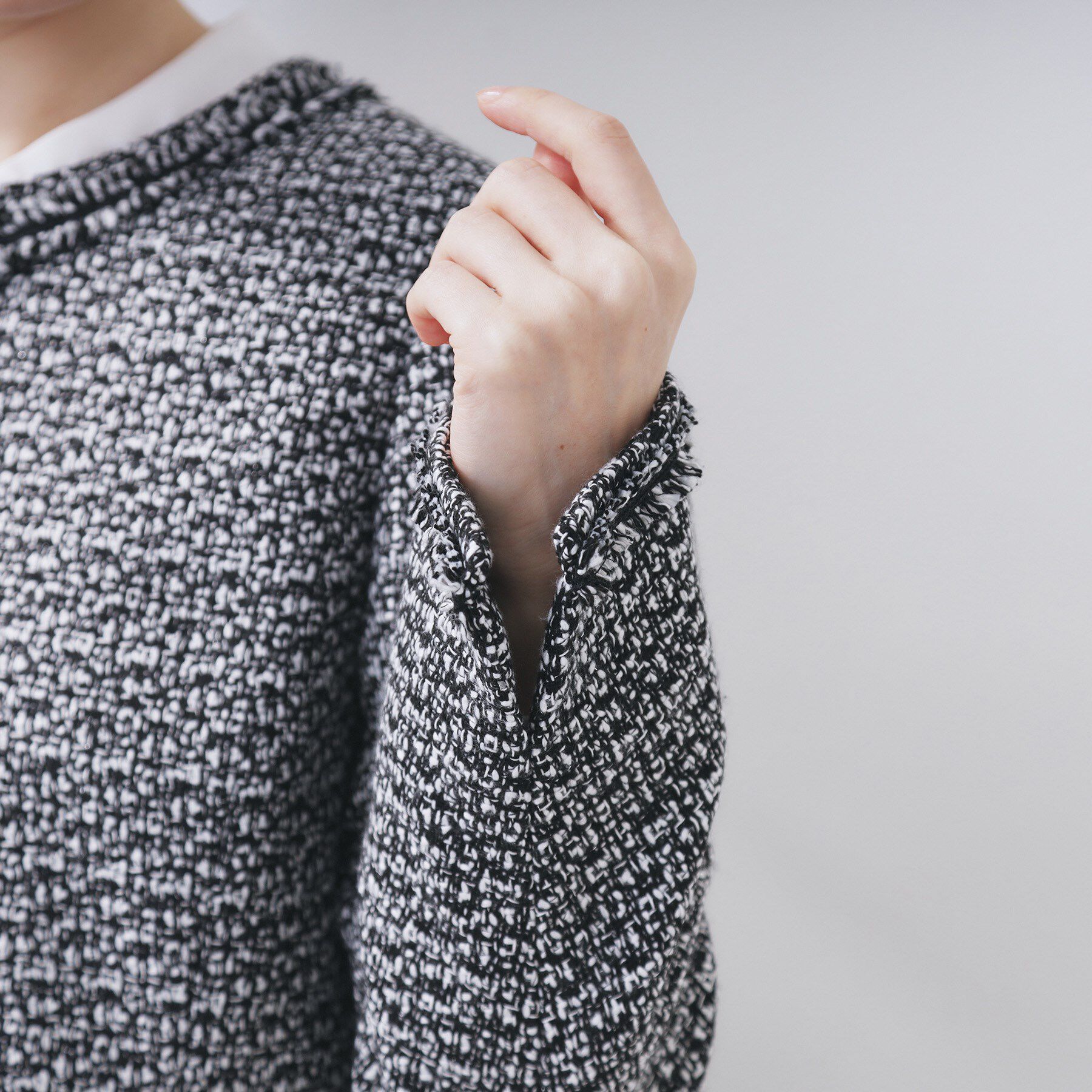 index「≪通勤・セレモニー/セットアップ対応≫ノーカラーツイードジャケット【洗濯機OK】」|ノーカラージャケット|