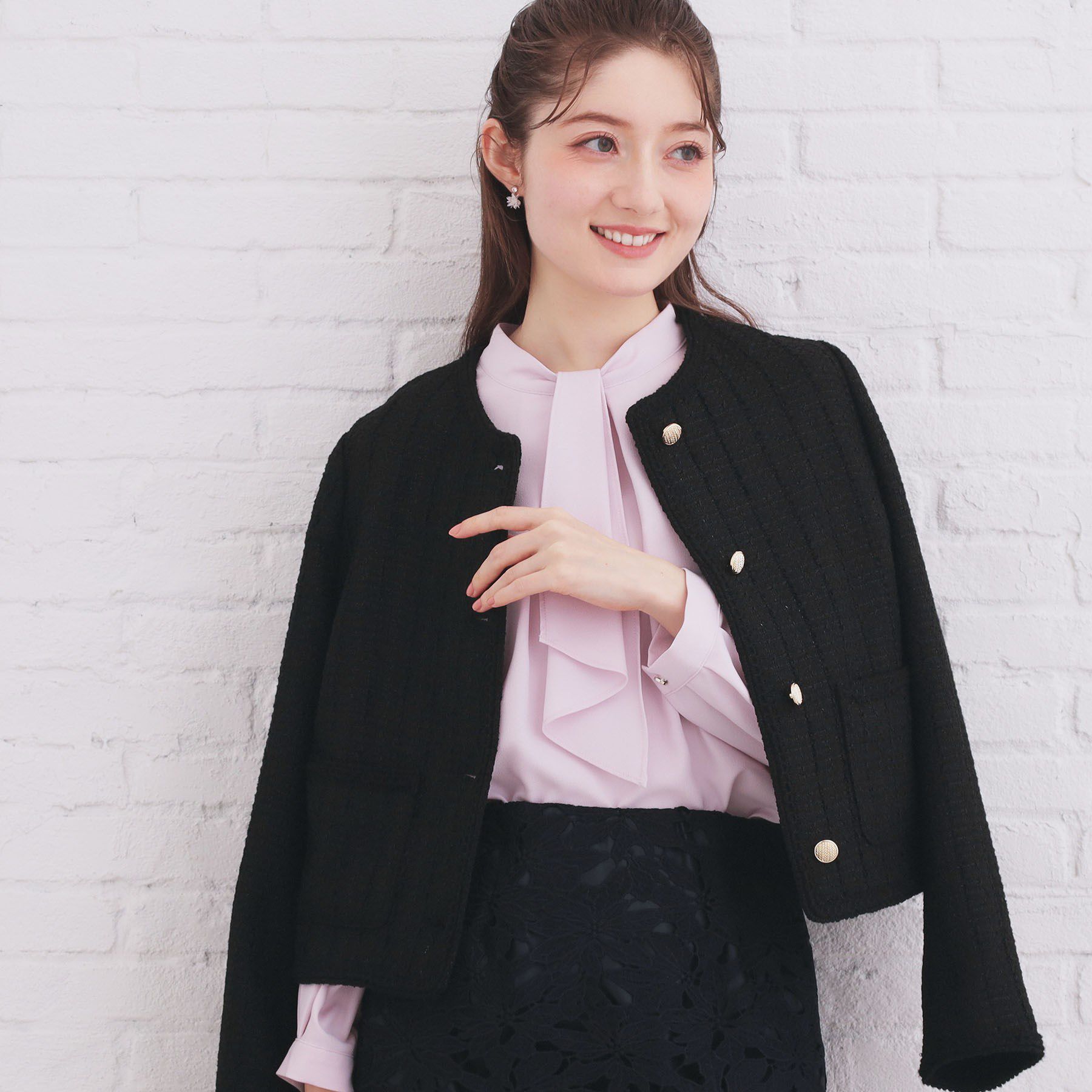 index「ボウタイタックブラウス【洗濯機OK/防シワ】《XS～3L》」|シャツ・ブラウス|