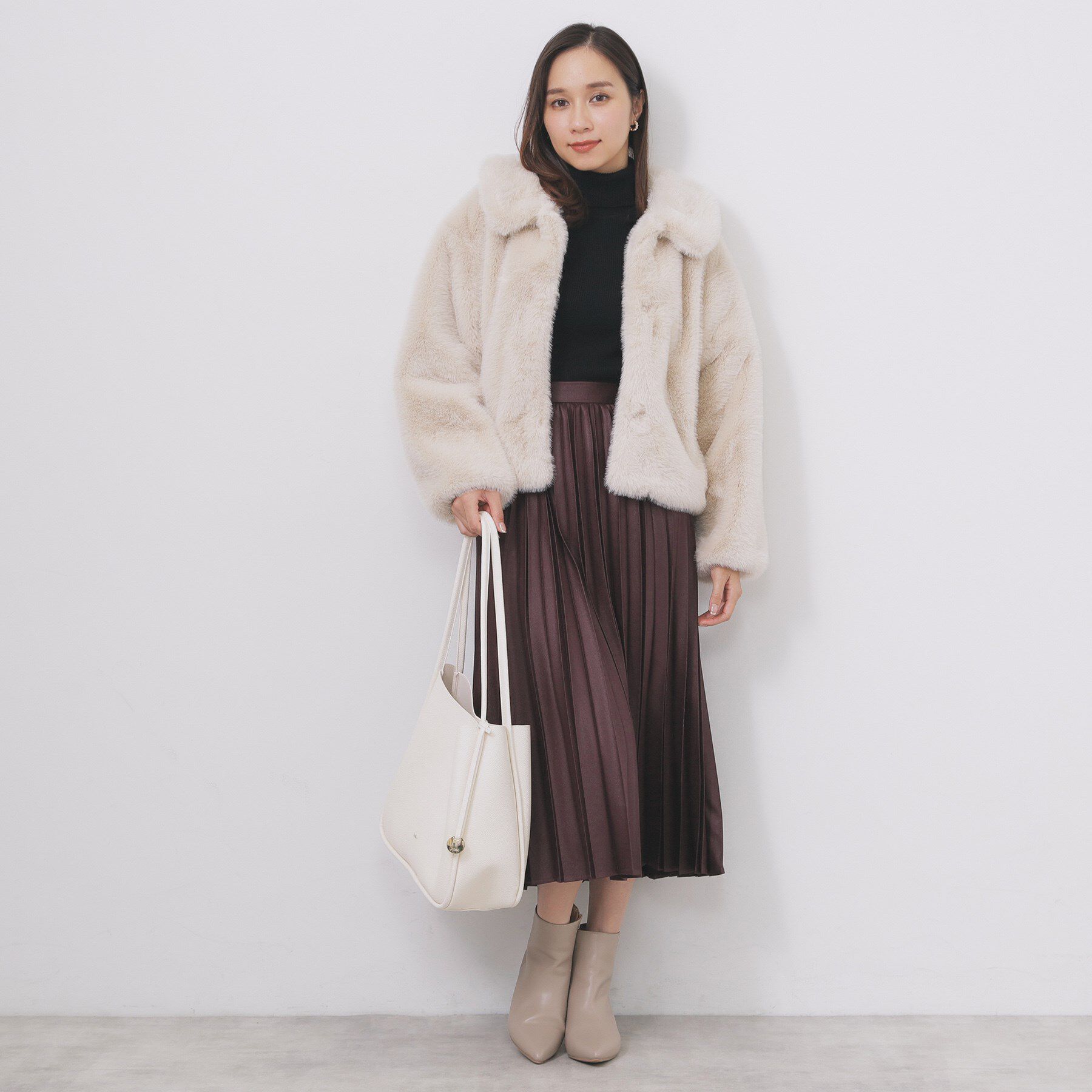 index「タートルネックタックパフスリーブニット【洗濯機OK】」|ニット・セーター|