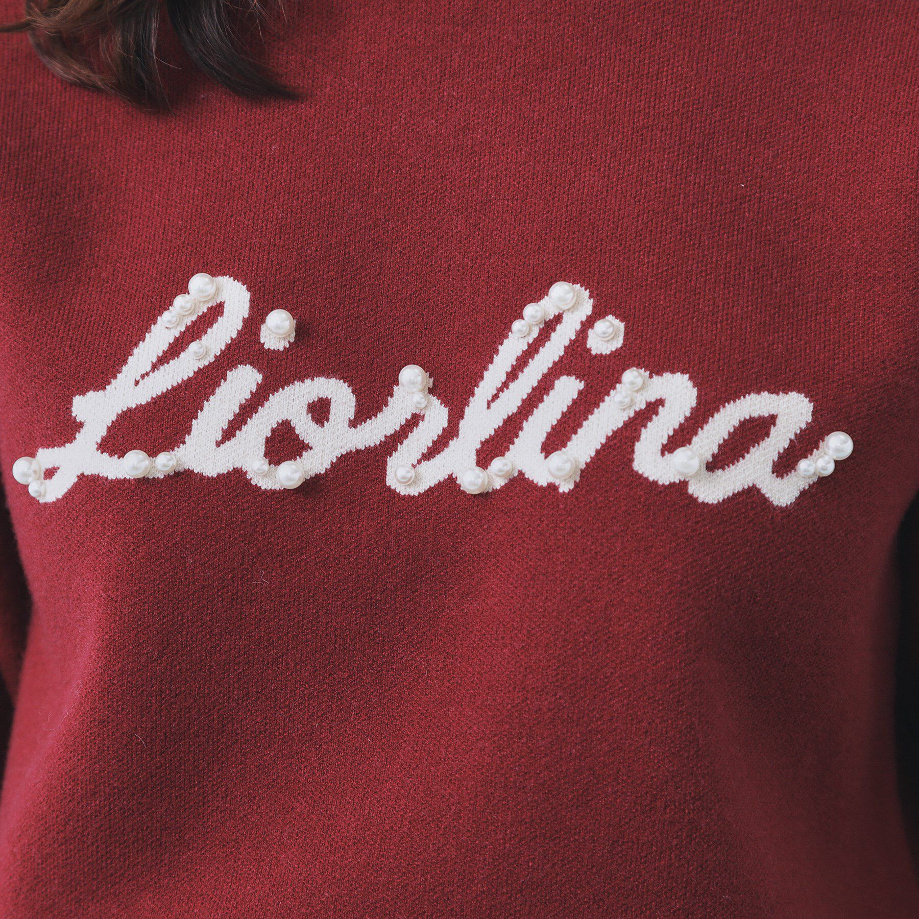 index「パール調ロゴクルーネックニット【洗濯機OK】」|ニット・セーター|