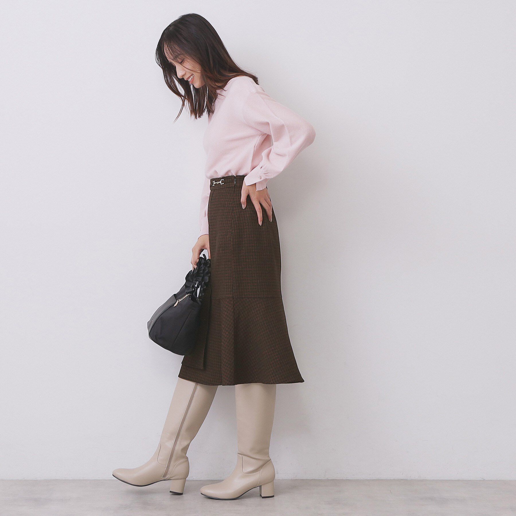 index「カルゼツイードアシメフレアスカート【洗濯機OK/防シワ/イージーアイロン/抗ピル】」|スカート|