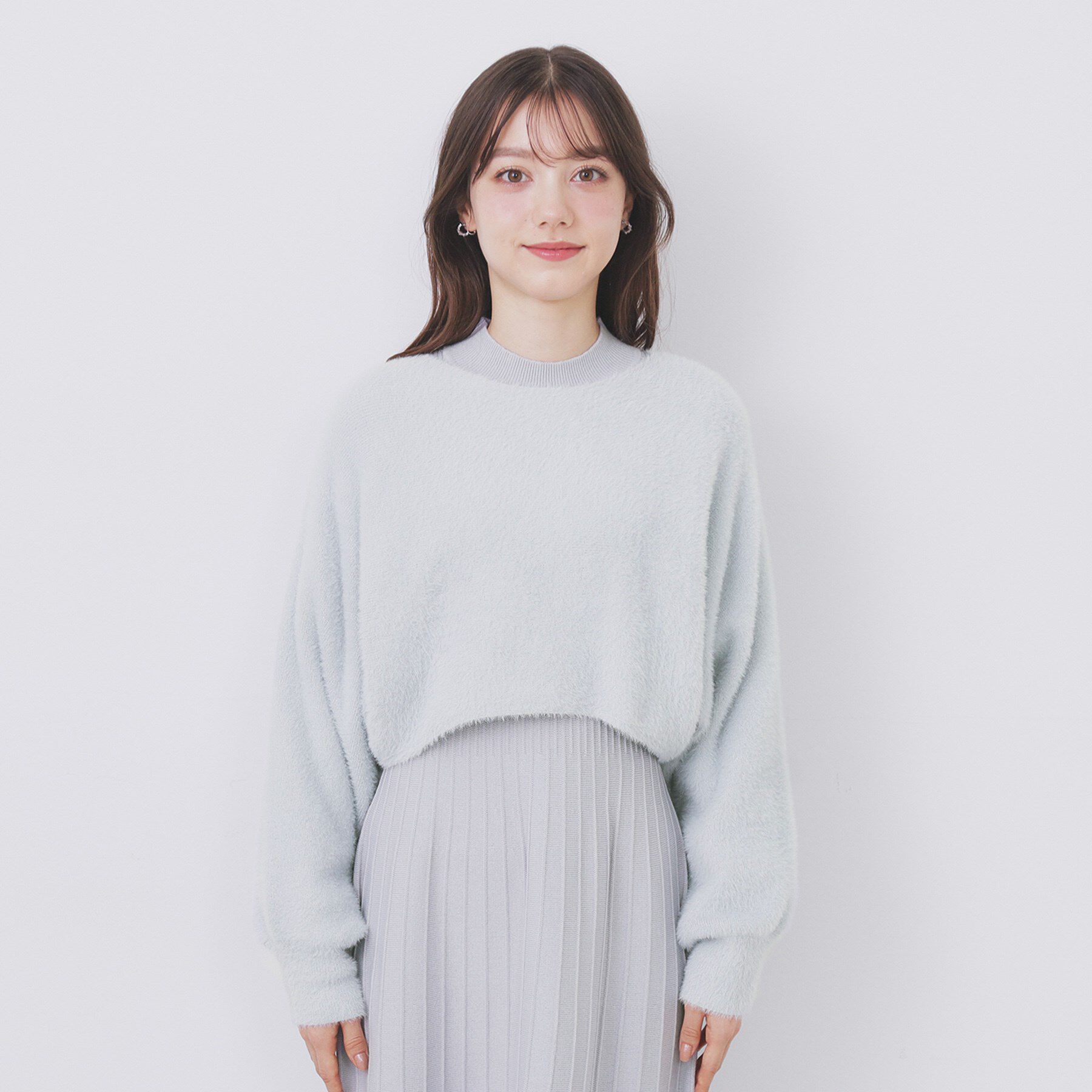 index「ラメフェザープルオーバーセット ニットワンピース【洗濯機OK】《XS～LL》」|スーツ|