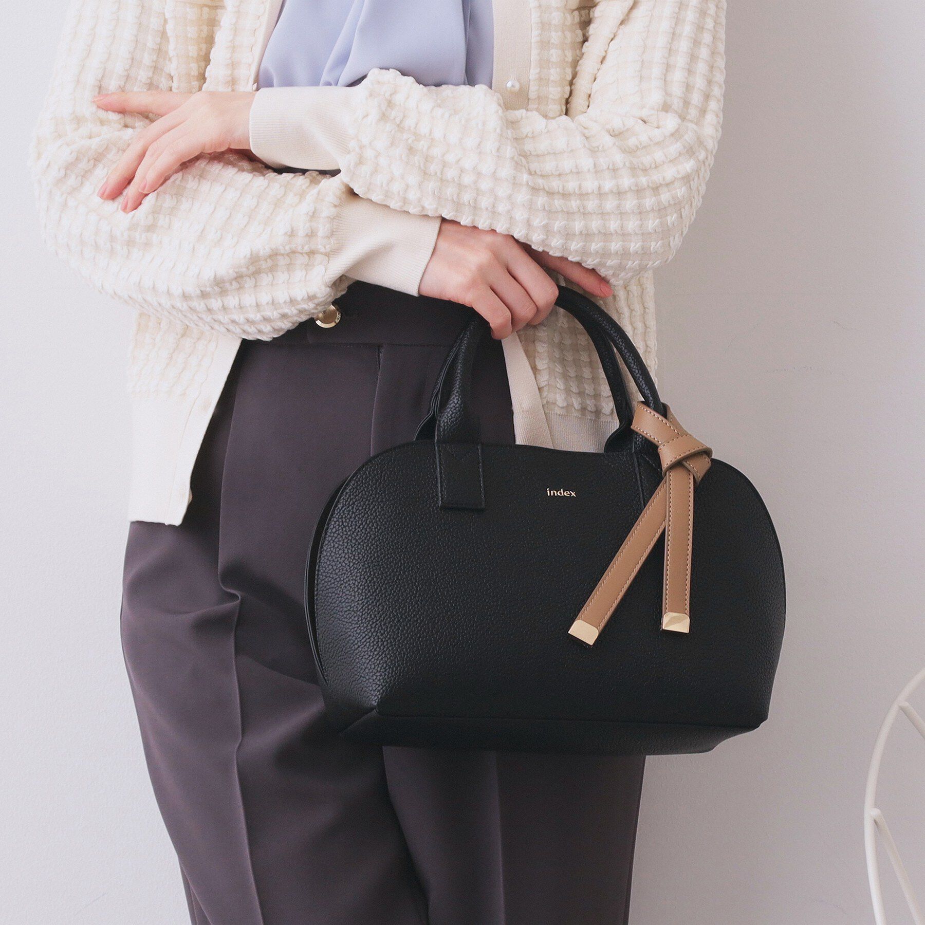 index「軽量合皮バイカラーミドルボストンバッグ【2WAY】」|ボストンバッグ|