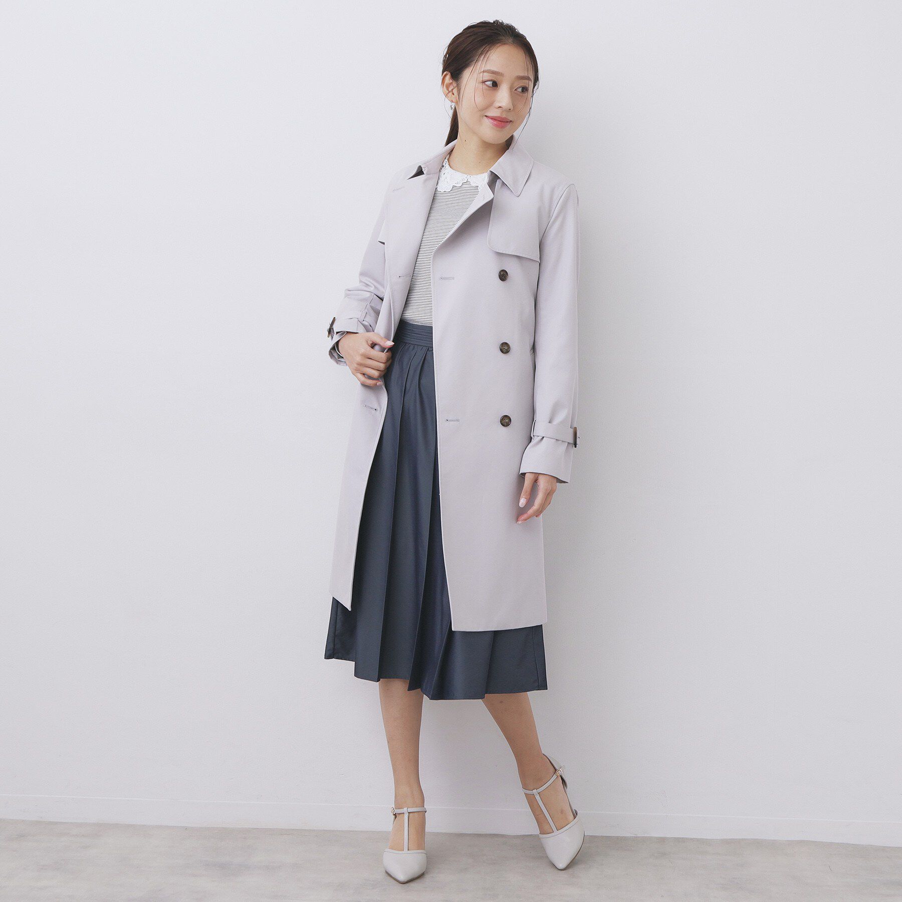 index「レース衿付きピケジャージトップス【洗濯機OK】」|Tシャツ・カットソー|