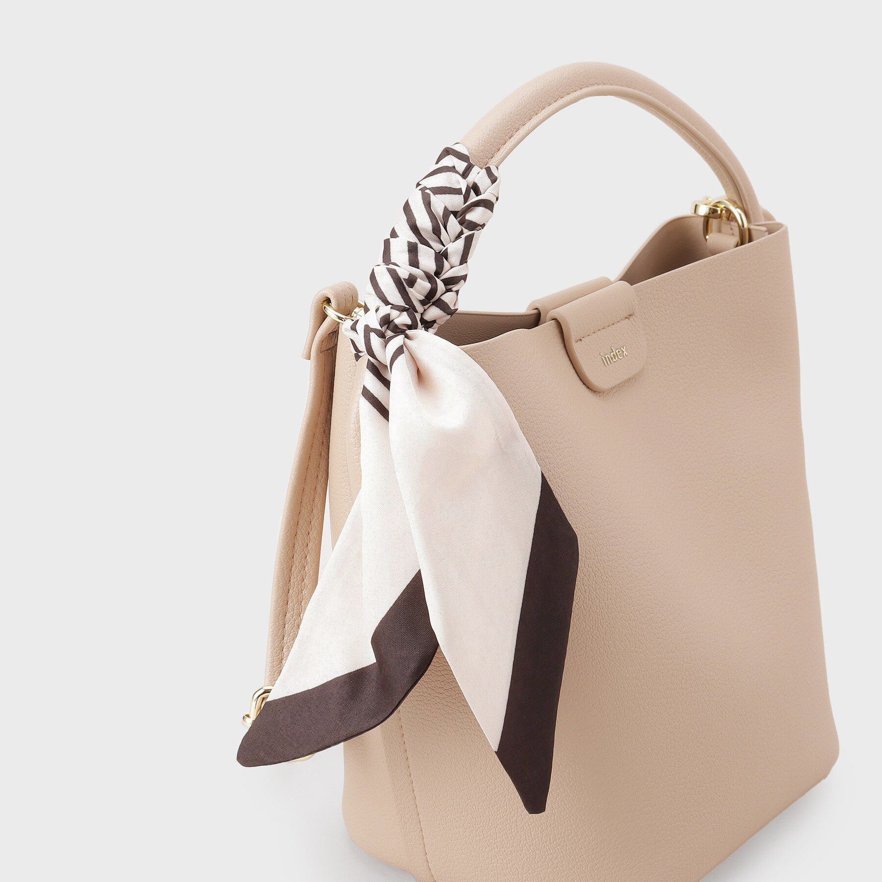 index「ストライプスカーフ付きミドルバッグ【2WAY】」|トートバッグ|