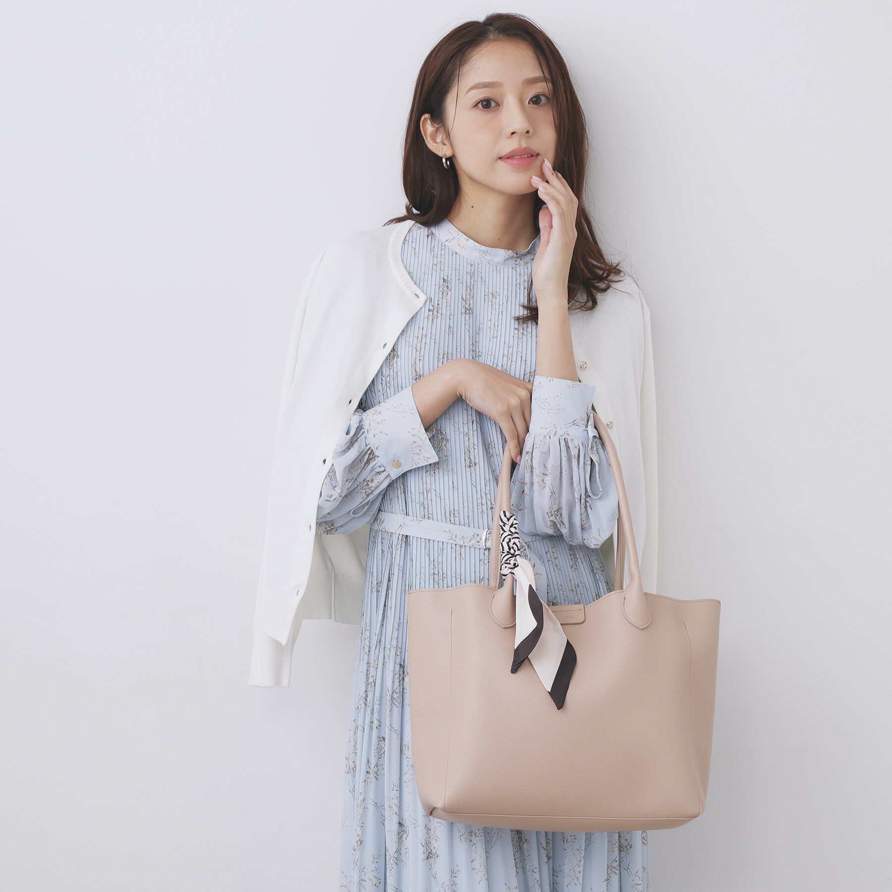 index「ストライプスカーフ付きトートバッグ【A4サイズ】」|トートバッグ|