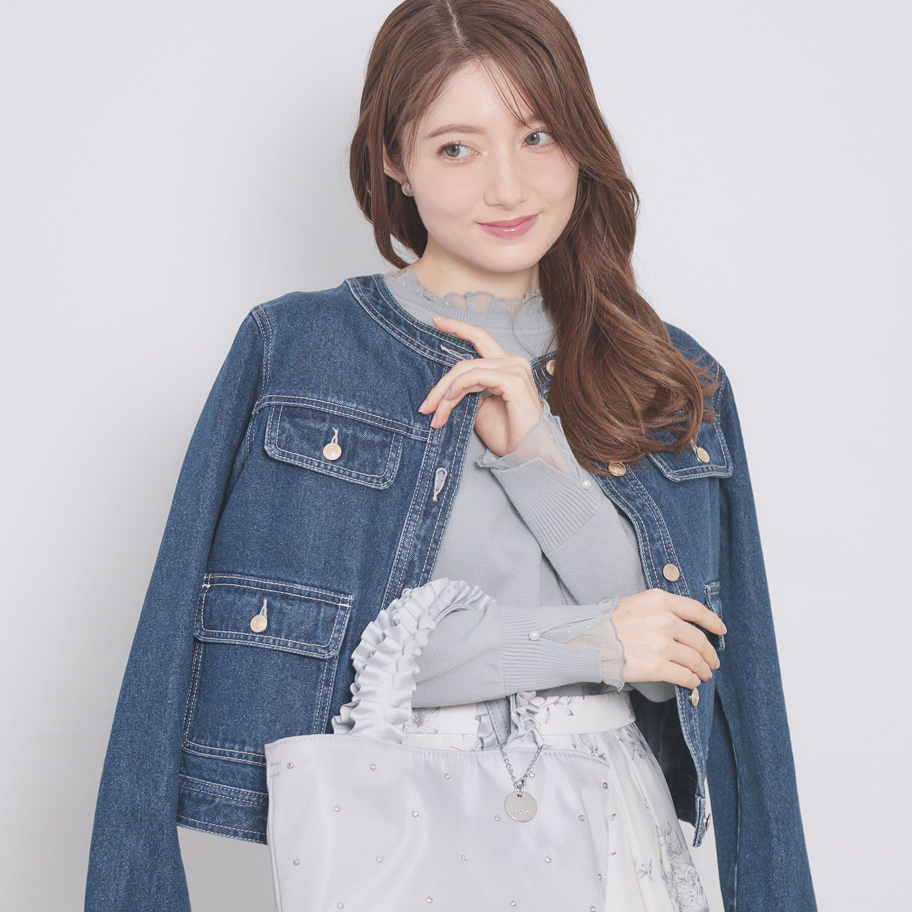 index「ドットチュールフリルデザインニット【洗濯機OK】」|ニット・セーター|