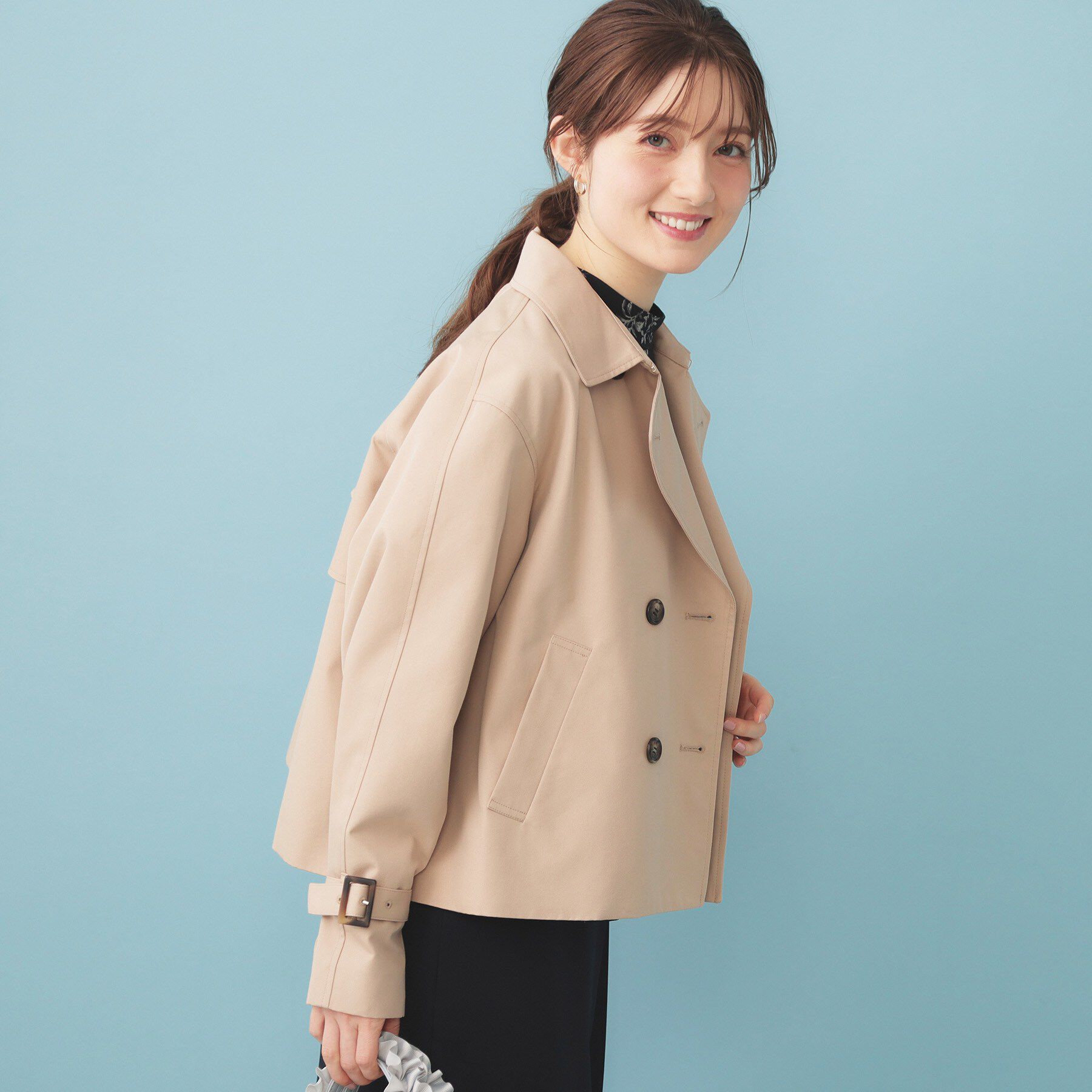 index「キャンディスリーブショートトレンチコート【洗濯機OK/撥水/防花粉】《5col》」|トレンチコート|