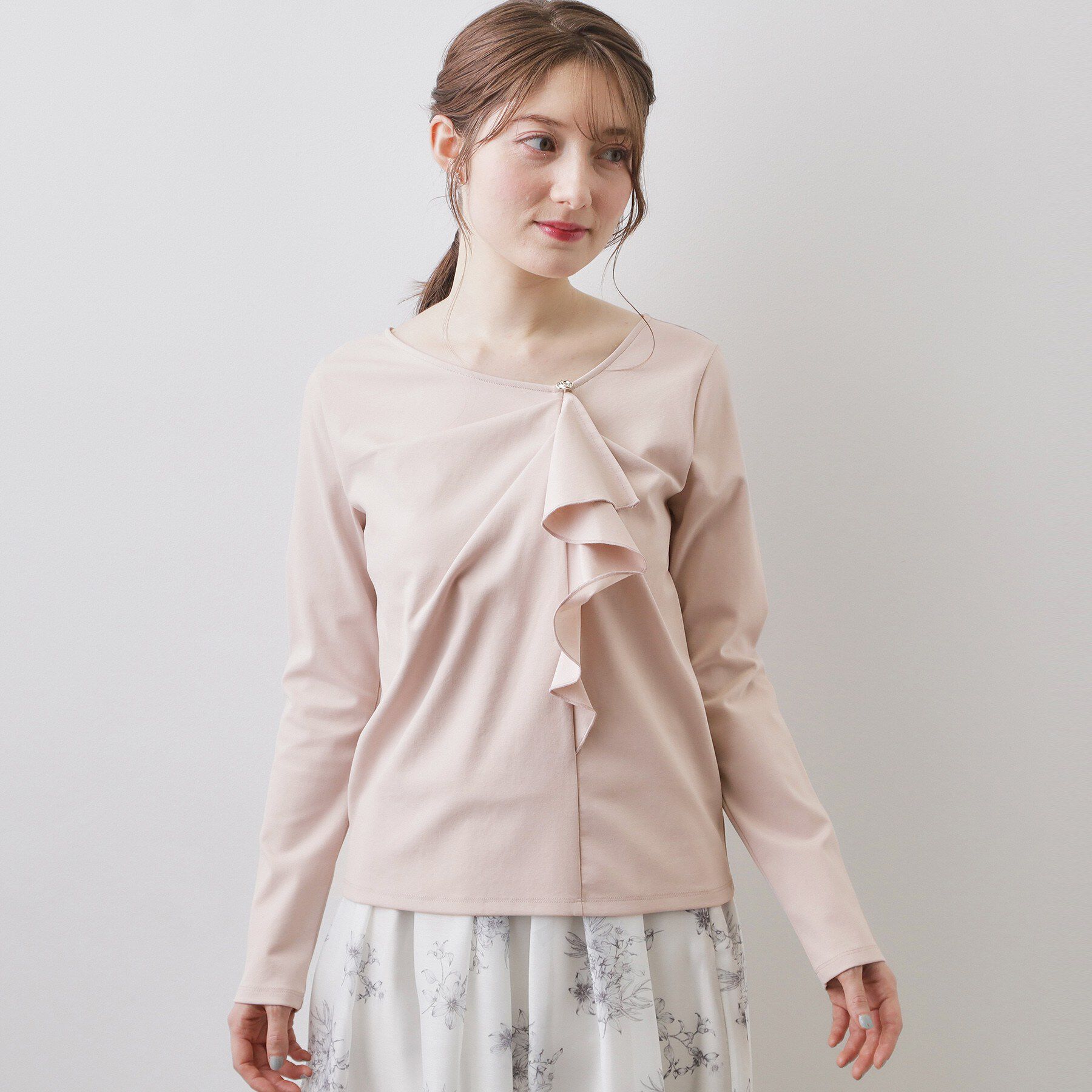 index「アシメラッフルフリルトップス【洗濯機OK】」|Tシャツ・カットソー|