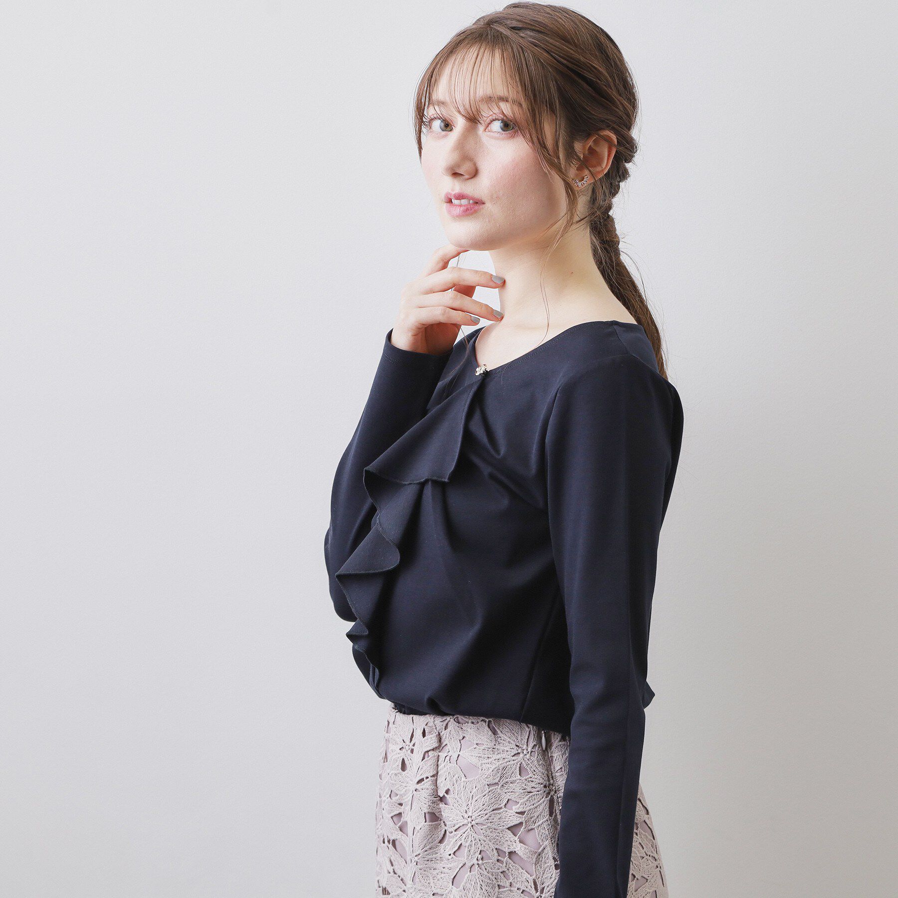 index「アシメラッフルフリルトップス【洗濯機OK】」|Tシャツ・カットソー|