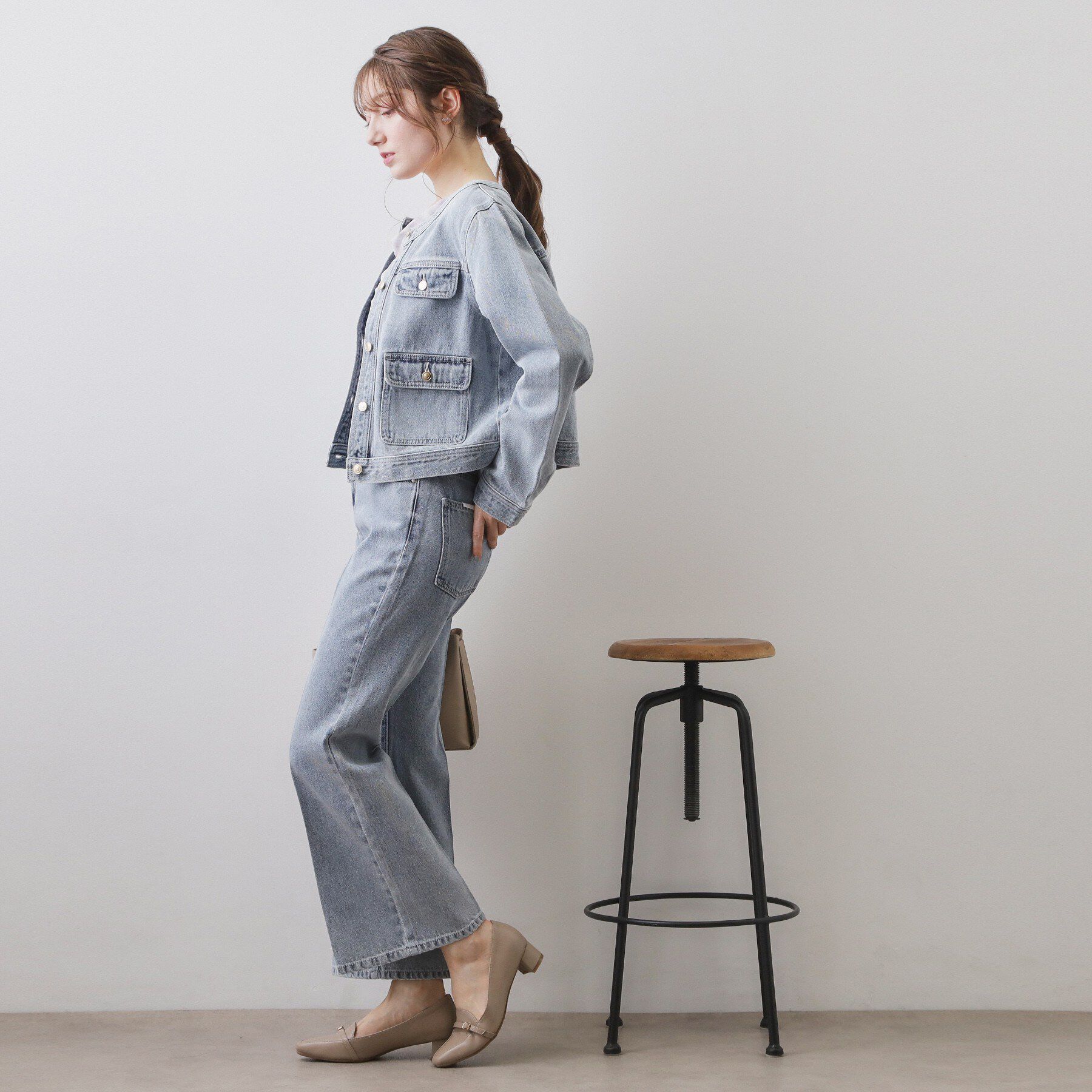 index「ミニマルノーカラーデニムジャケット【洗濯機OK】」|デニムジャケット|