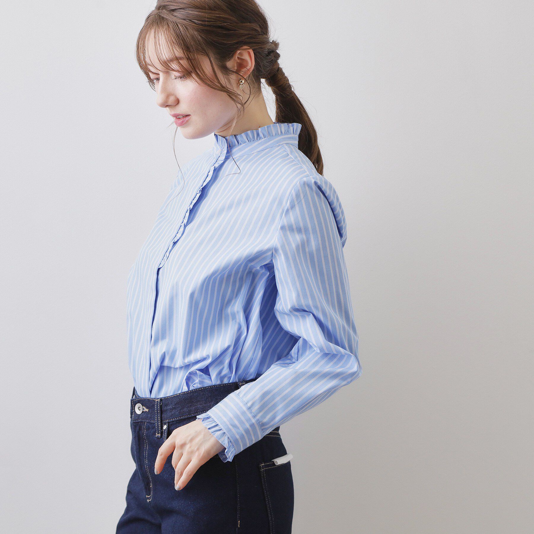 index「ブロードフロントフリルブラウス【洗濯機OK】《5col》」|シャツ・ブラウス|