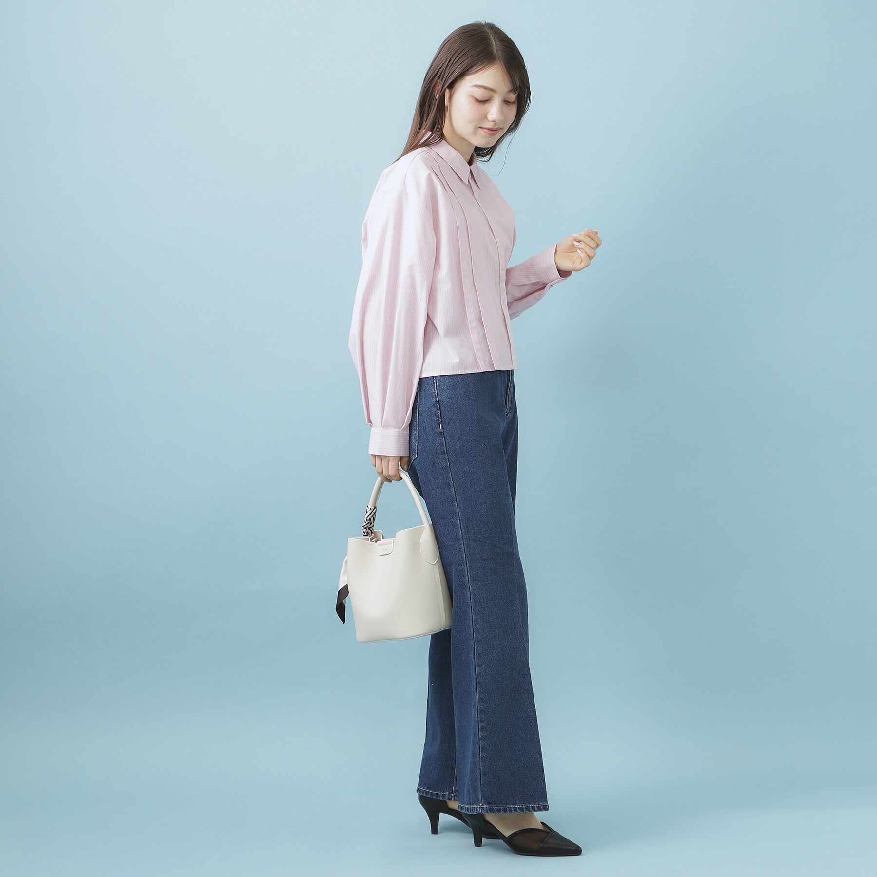 index「ブロード短丈タックシャツ【洗濯機OK】《5col》」|シャツ・ブラウス|