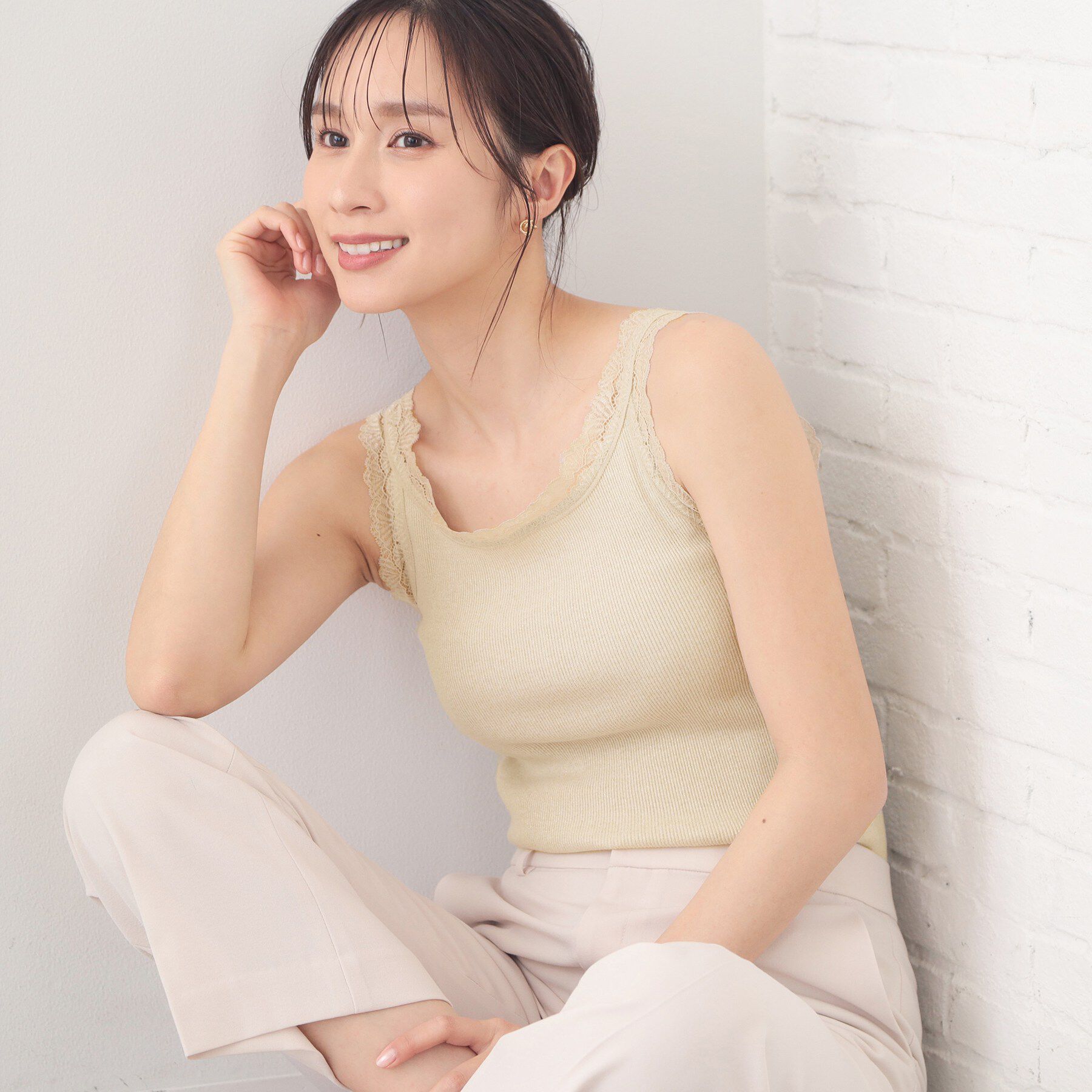 index「前後2way丸胴レースタンクラメアソート【洗濯機OK】」|キャミソール|ゴールド(607)