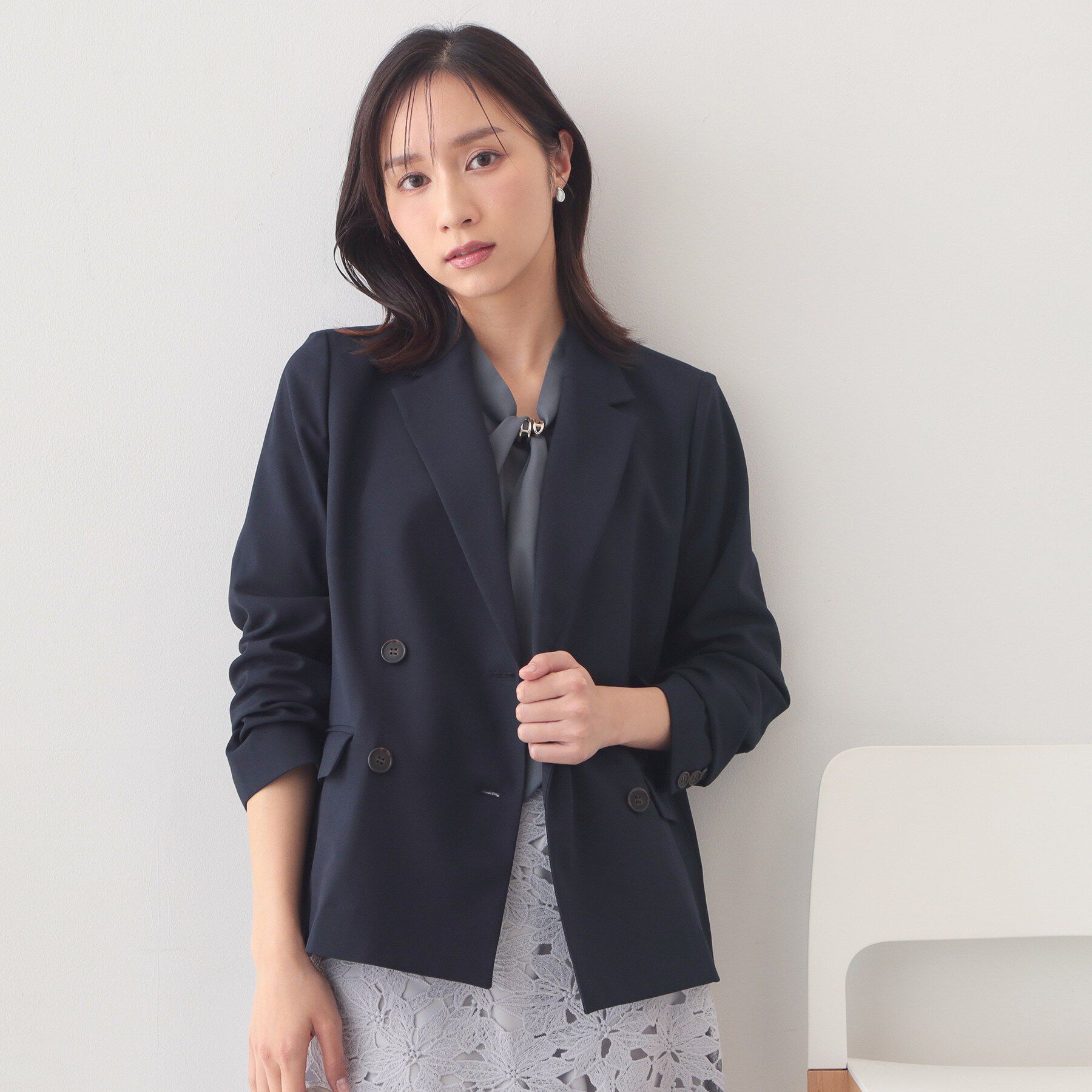 index「ダブルブレストジャケット/セットアップ対応可【洗える/接触冷感/吸水速乾/防シワ/ストレッチ】」|テーラードジャケット|