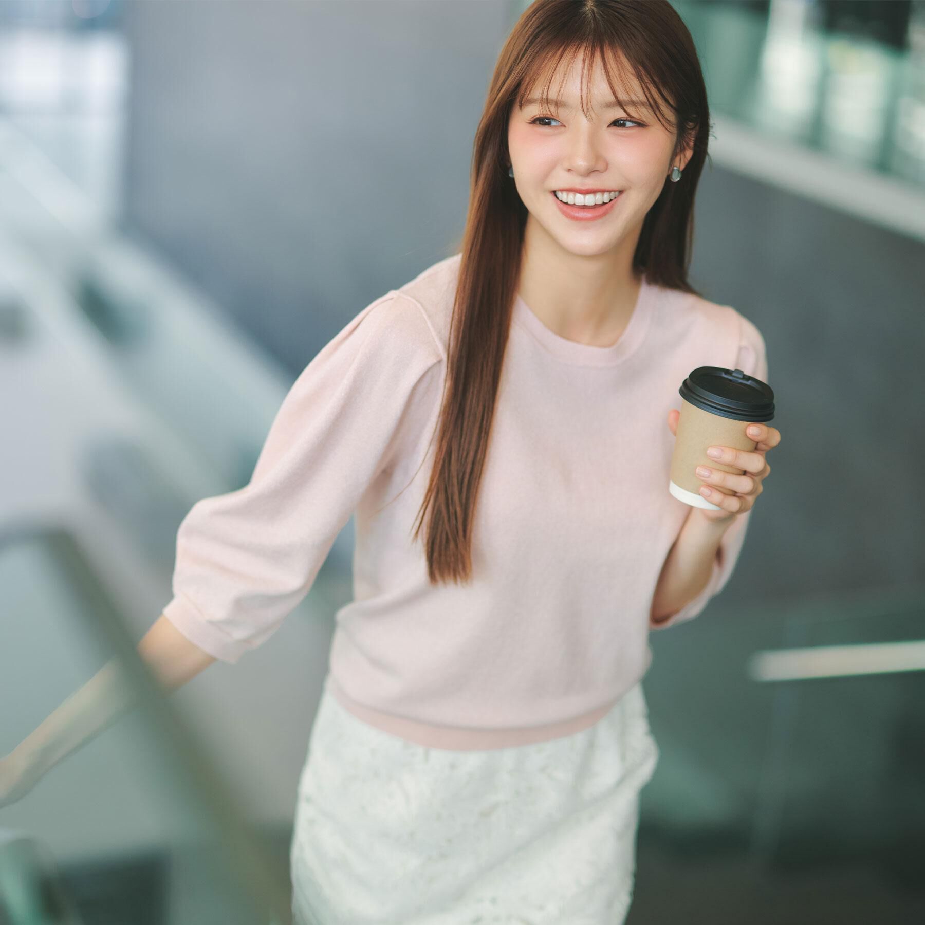 index「6分袖タックスリーブニット【洗濯機OK/UVケア】《XS～LL/9col》」|ニット・セーター|