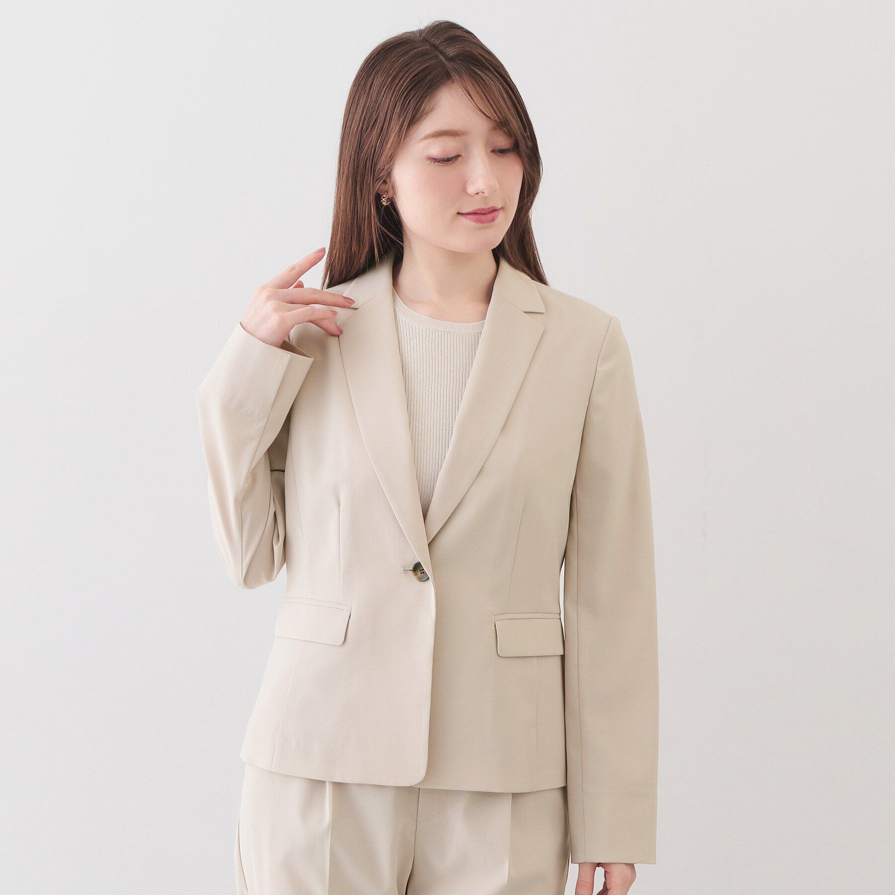 index「ストレッチテーラードジャケット/セットアップ対応可【洗濯機OK/接触冷感/吸水速乾/イージーアイロン」|テーラードジャケット|