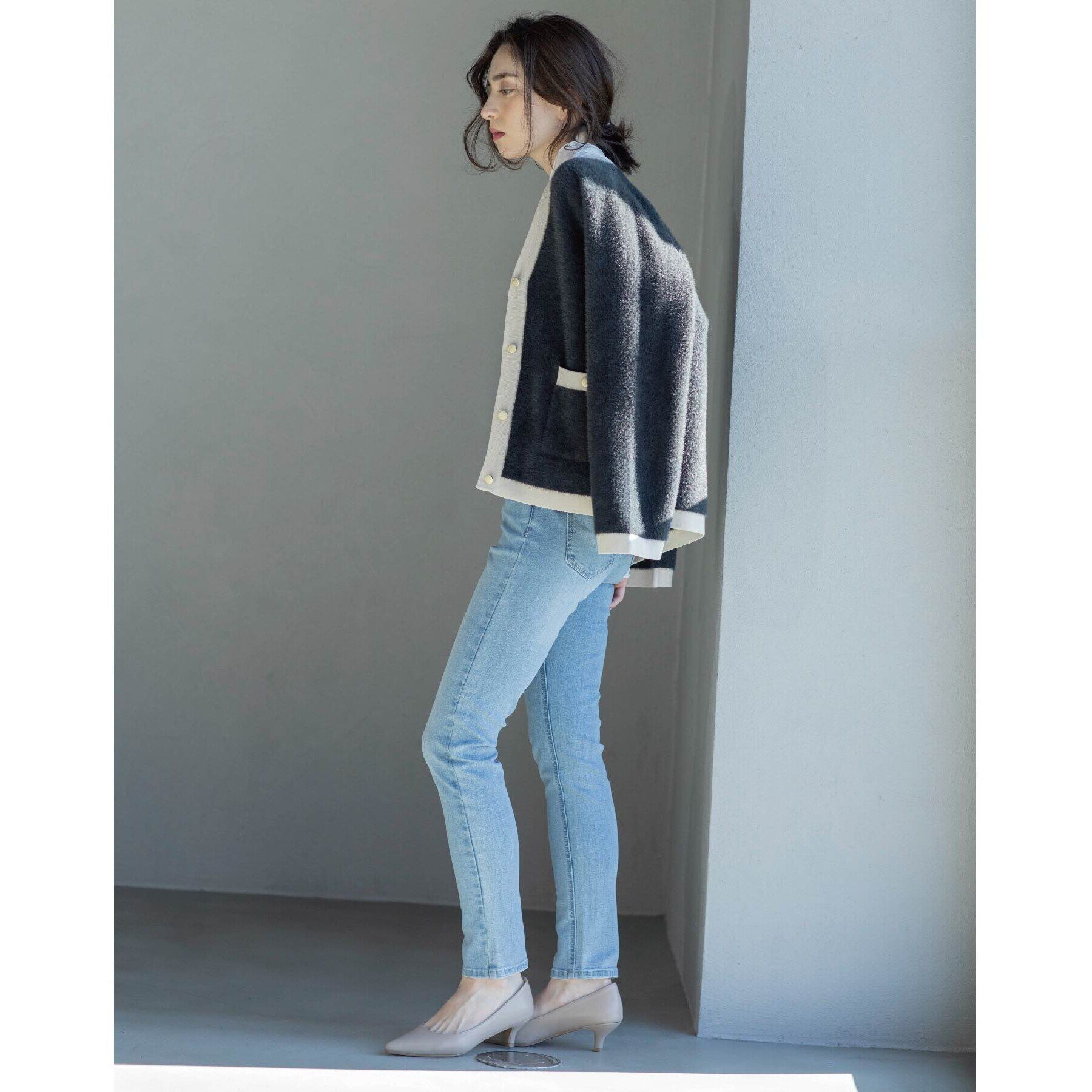 OPAQUE.CLIP「《SS-LLsize》ライクラストレッチスキニーデニムパンツ【洗濯機洗い可】」|デニム|