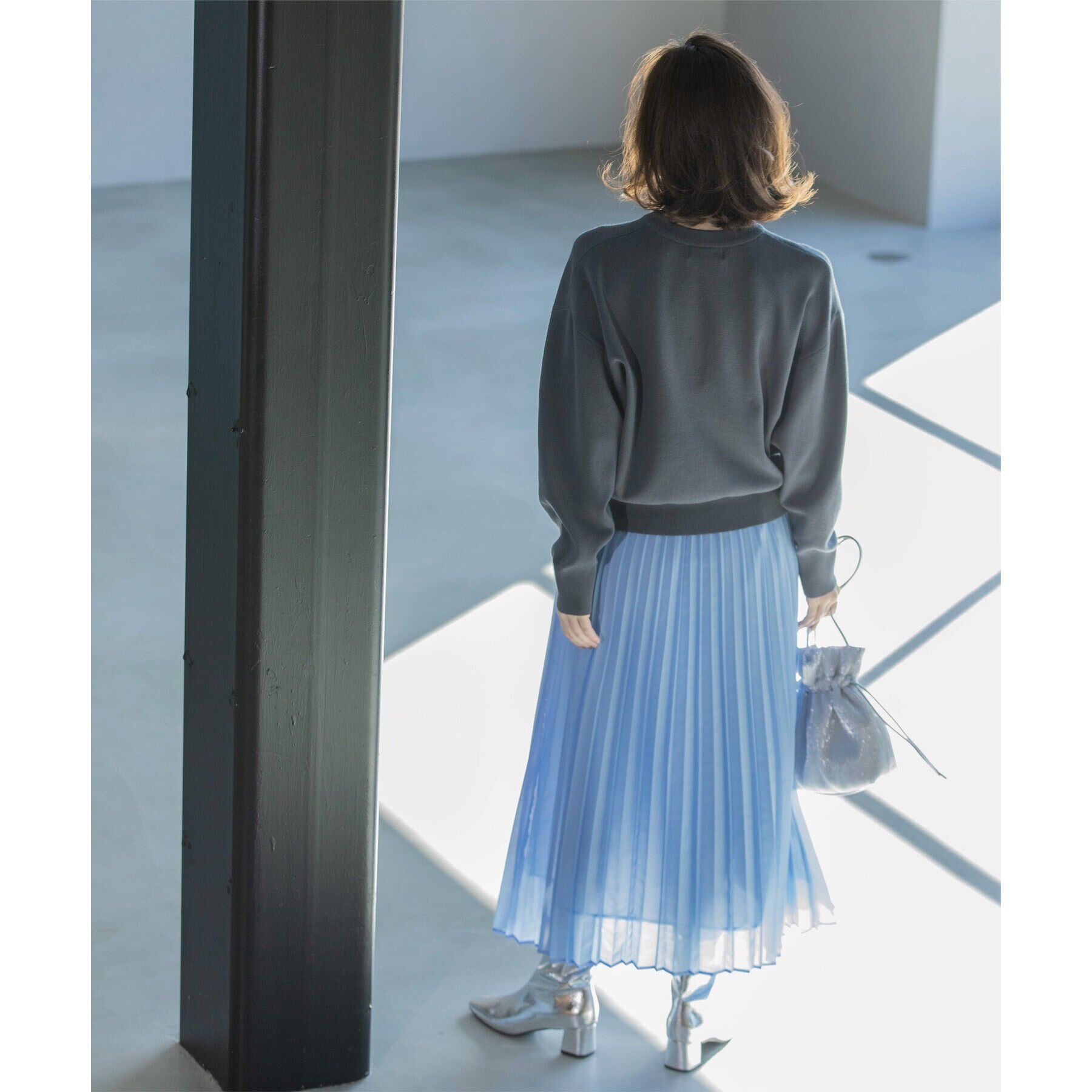 OPAQUE.CLIP「《通勤・セレモニー対応》シアーローンプリーツスカート【洗濯機洗い可】」|スカート|
