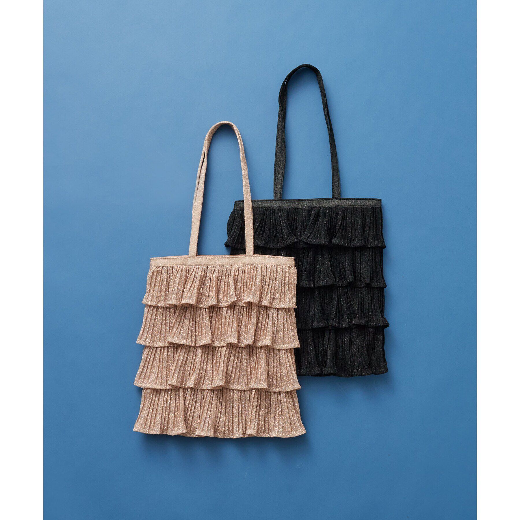 OPAQUE.CLIP「ティアードフリルラメトートバッグ」|トートバッグ|