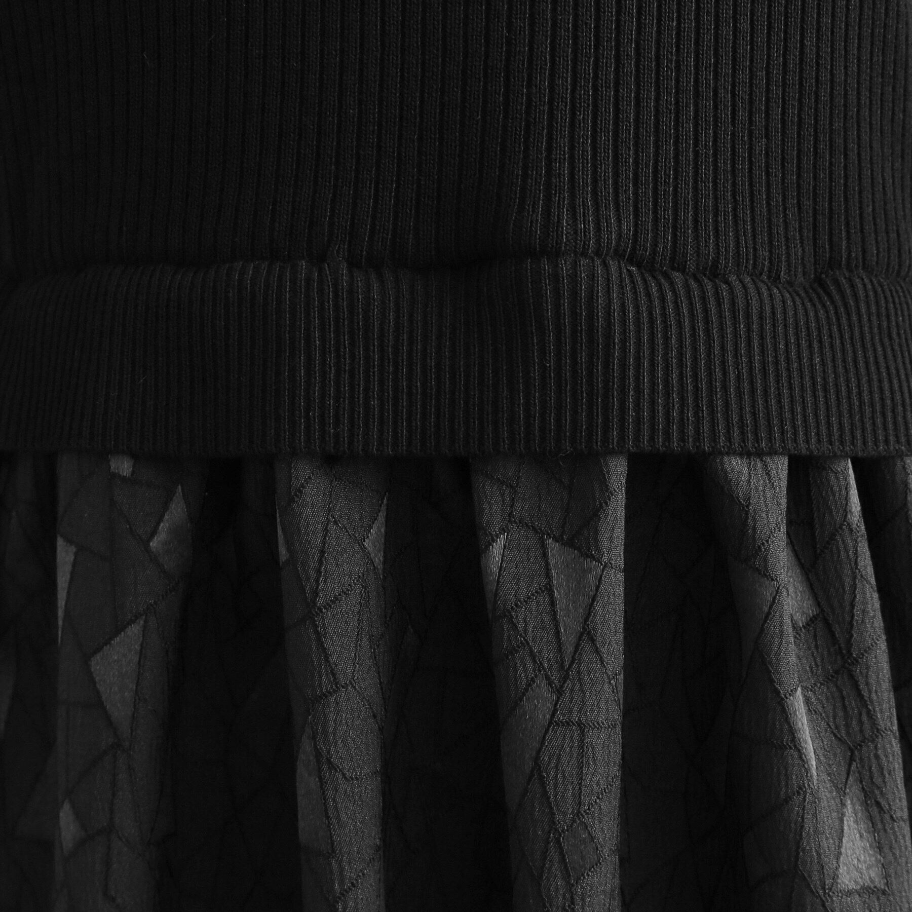 OPAQUE.CLIP「《美人百花掲載》ニット&times;ジャカードドッキングワンピース【洗濯機洗い可/抗ピル】」|ワンピース|