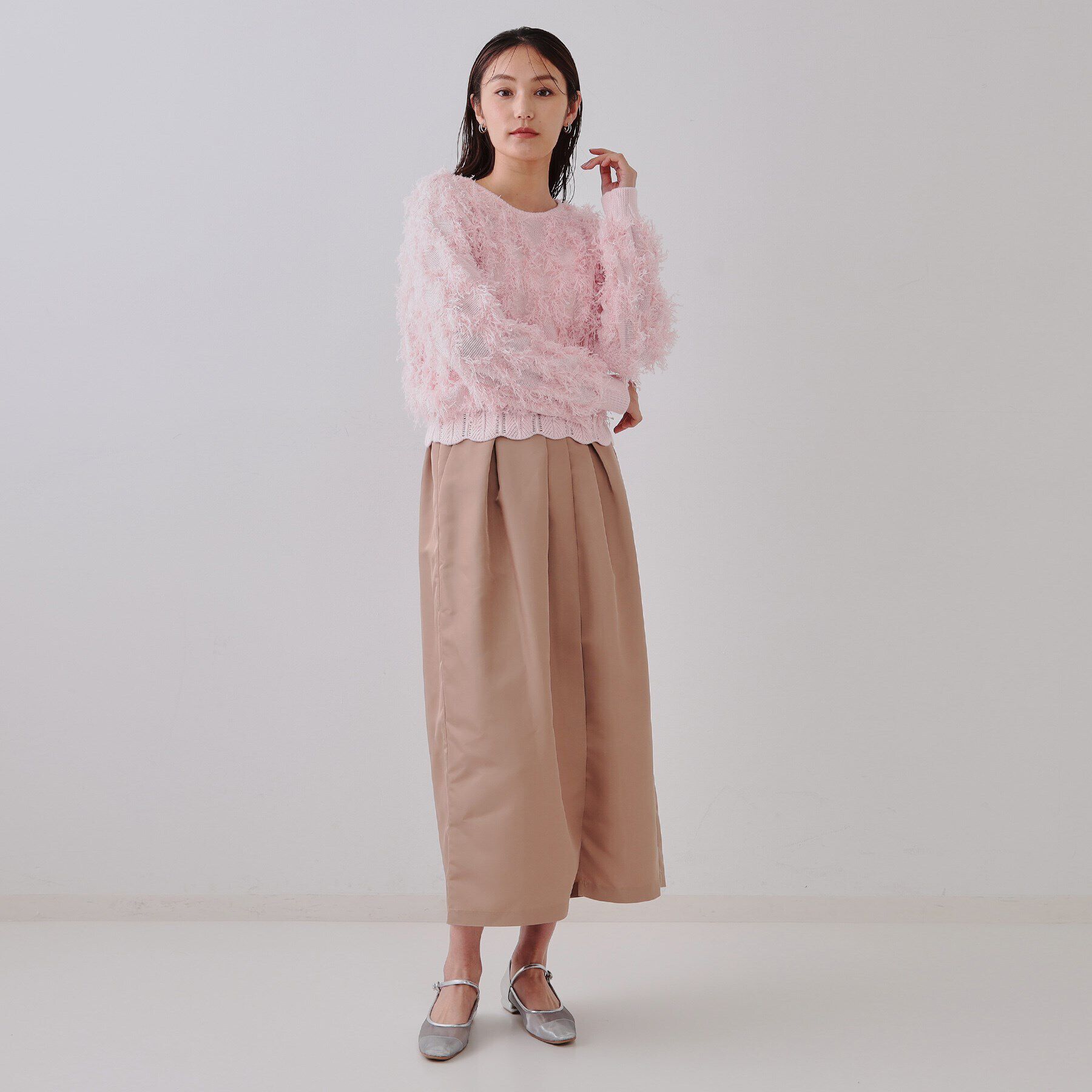 OPAQUE.CLIP「フリンジスパンコールニット【洗える】」|ニット・セーター|