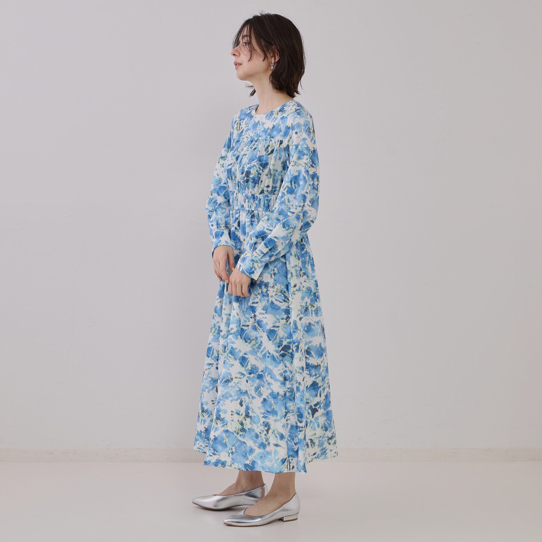 OPAQUE.CLIP「ぼかしフラワープリントワンピース【洗濯機洗い可】」|ワンピース|