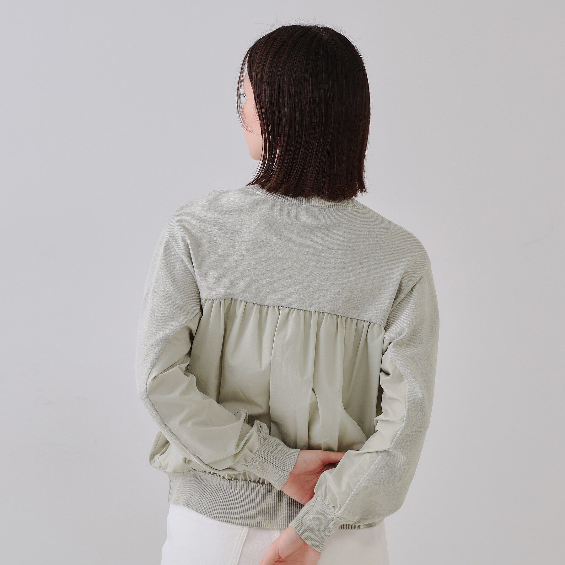 OPAQUE.CLIP「ギャザーフハクドッキングニット【洗濯機洗い可】」|ニット・セーター|