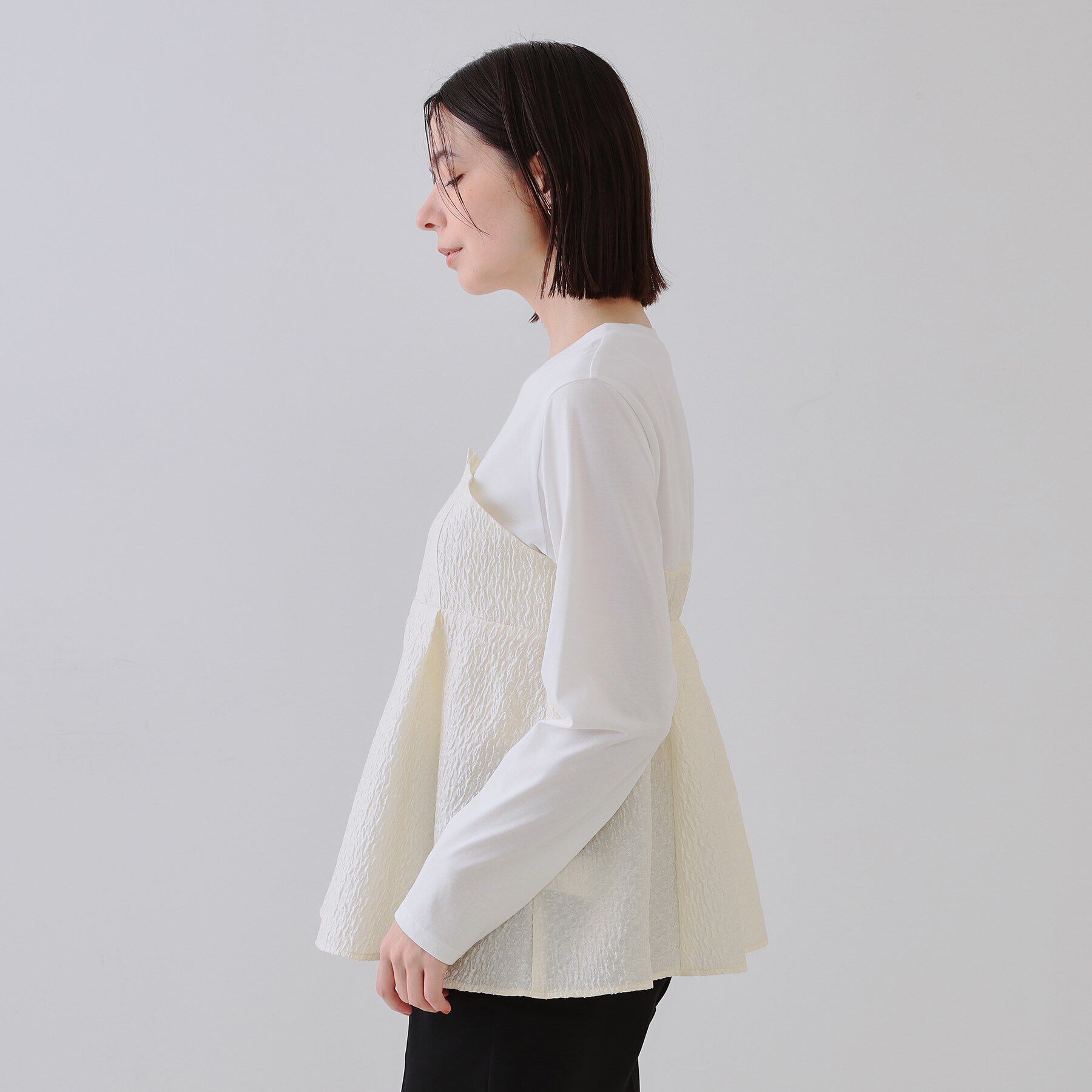 OPAQUE.CLIP「ジャカードビスチェドッキングトップス【洗濯機洗い可】」|Tシャツ・カットソー|