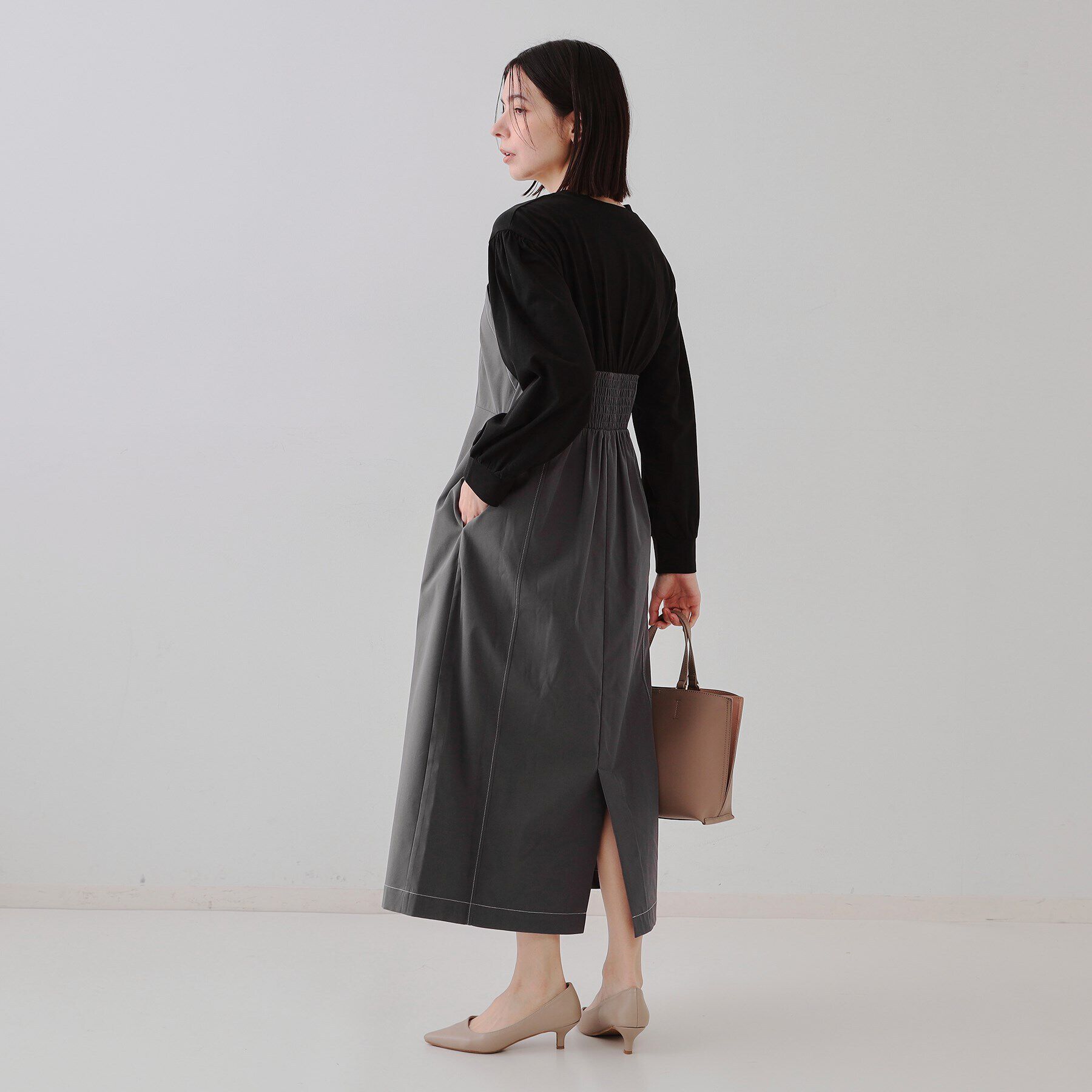 OPAQUE.CLIP「ビスチェドッキングワンピース【洗濯機洗い可】」|ワンピース|