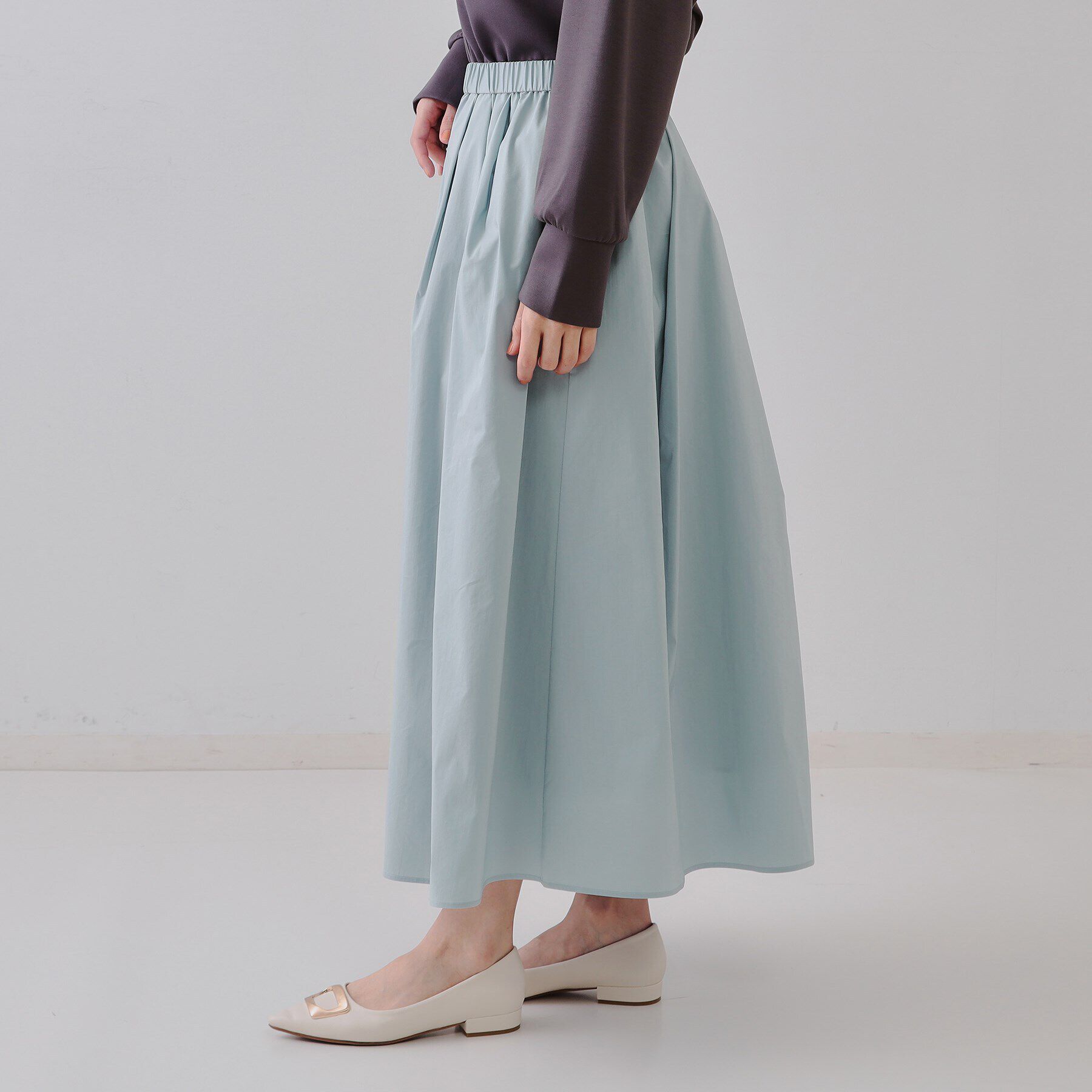 OPAQUE.CLIP「イージータックギャザースカート【洗濯機洗い可】」|スカート|