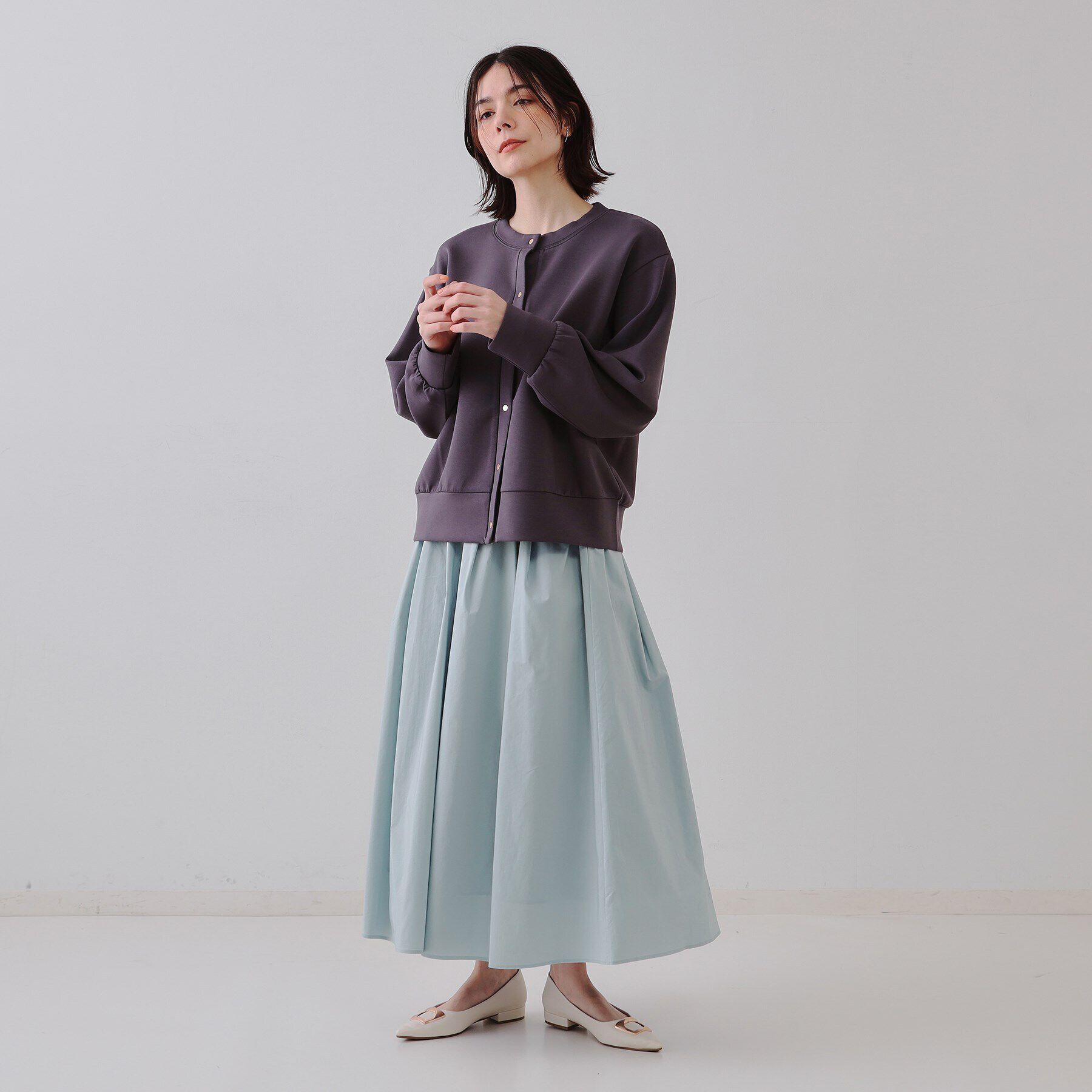 OPAQUE.CLIP「イージータックギャザースカート【洗濯機洗い可】」|スカート|