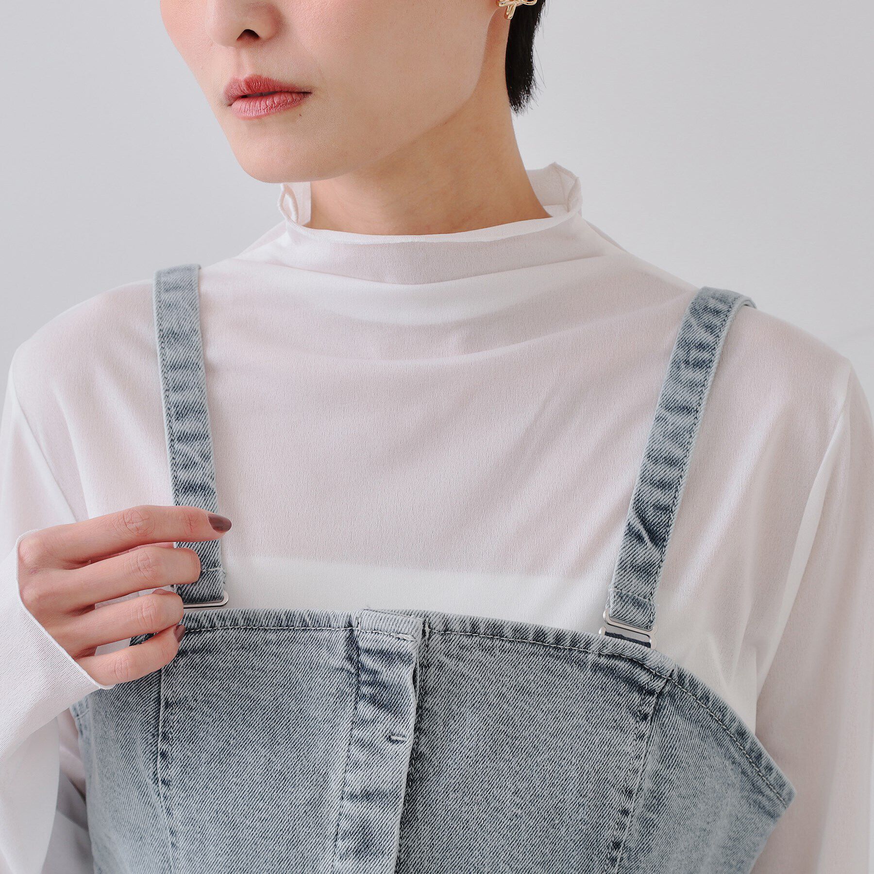 OPAQUE.CLIP「ストレッチデニムビスチェ/セットアップ対応【洗濯機洗い可】」|ベスト・ジレ|