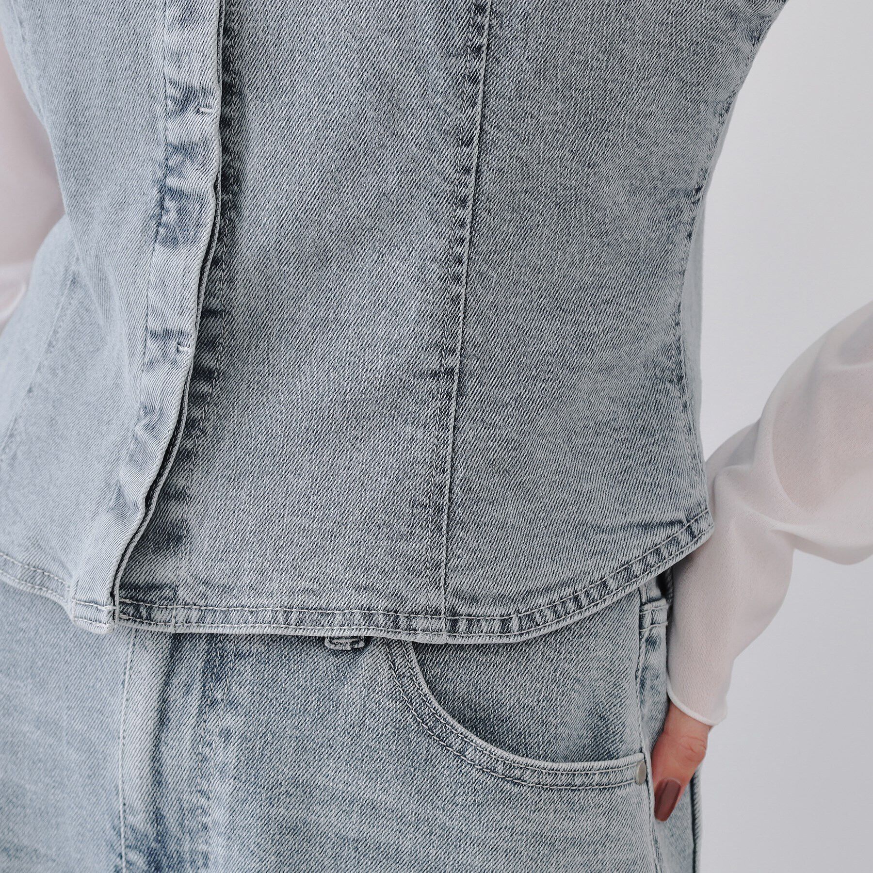 OPAQUE.CLIP「ストレッチデニムビスチェ/セットアップ対応【洗濯機洗い可】」|ベスト・ジレ|