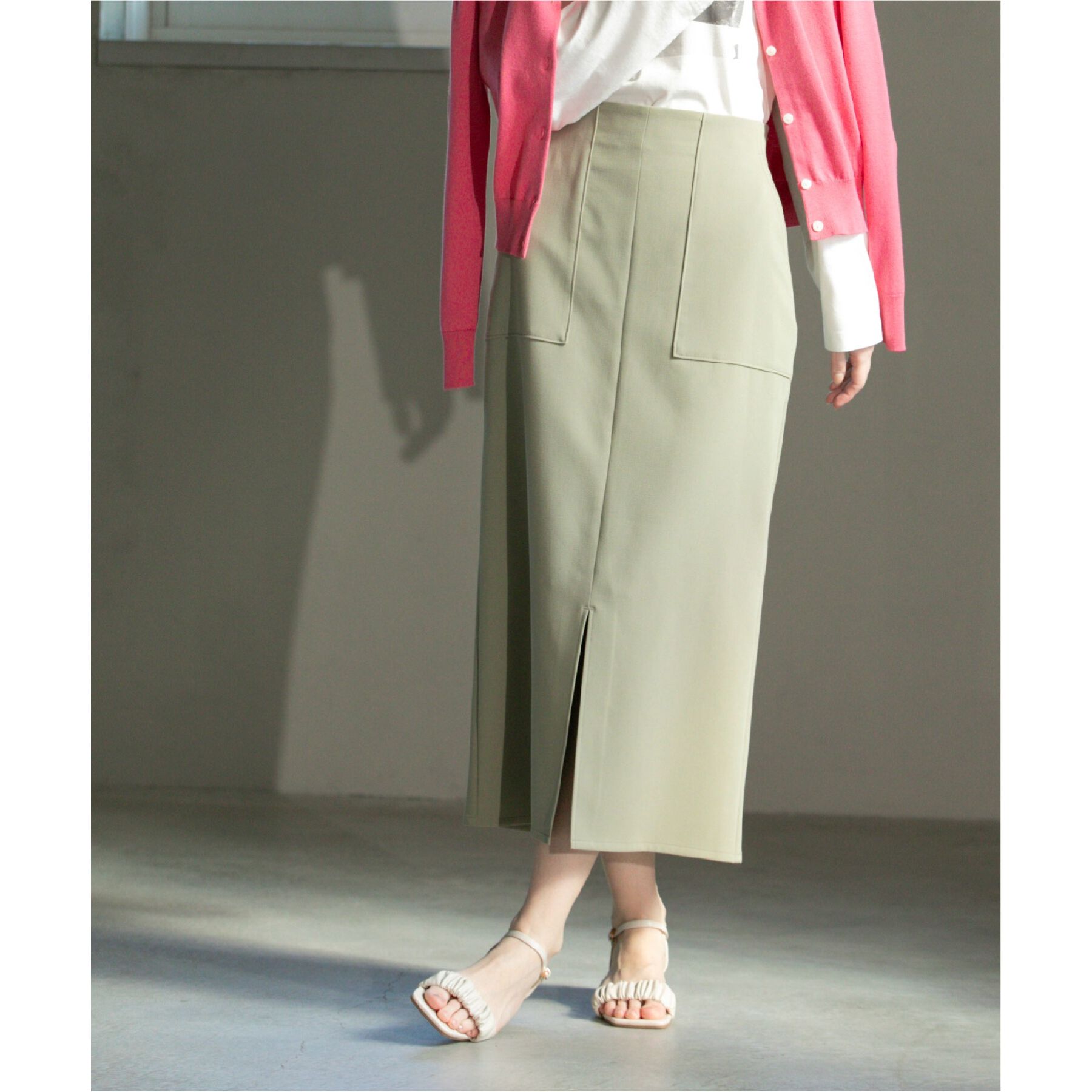 OPAQUE.CLIP「ストレッチダブルポケットタイトスカート【洗濯機洗い可/防シワ】」|スカート|