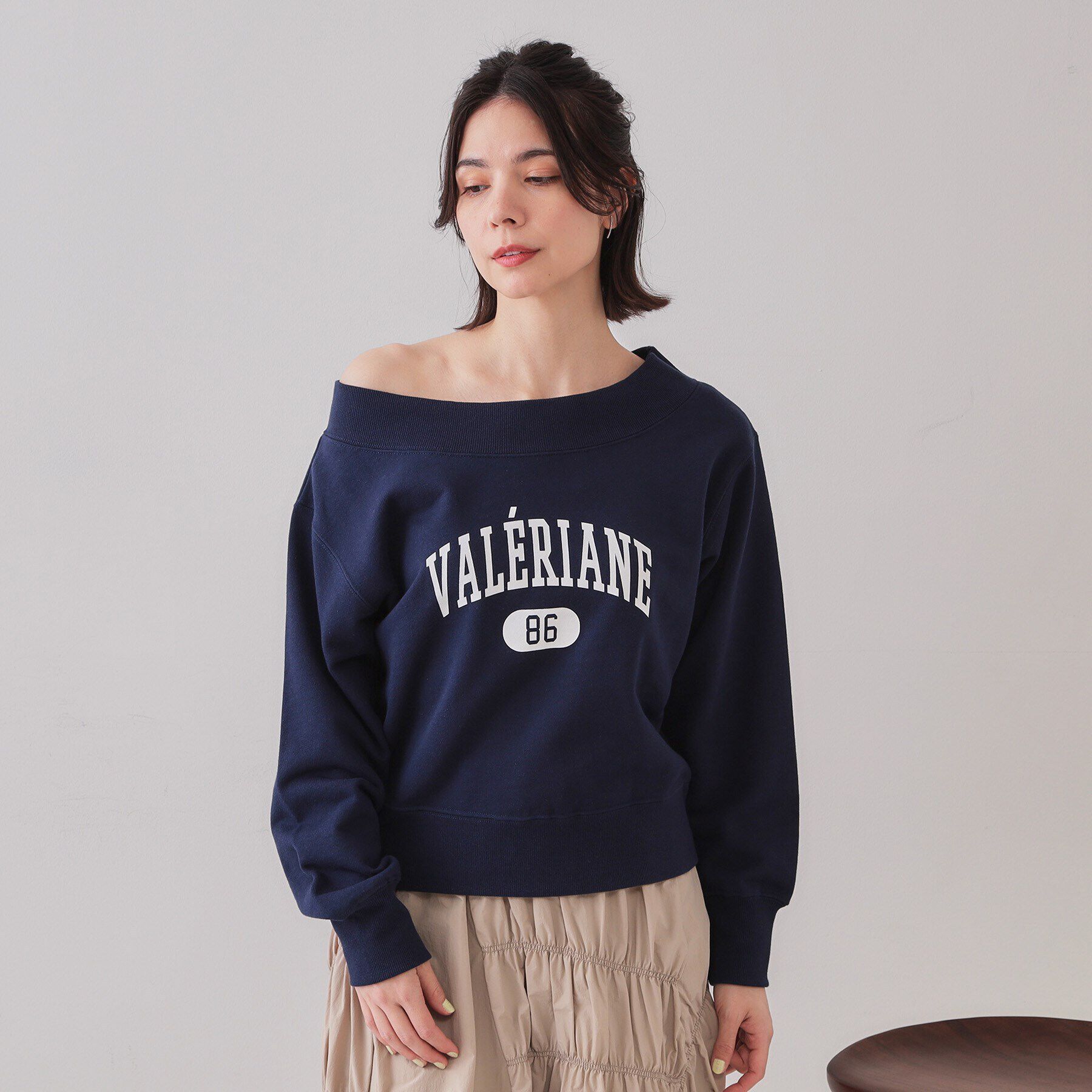 OPAQUE.CLIP「カレッジロゴスウェット【洗濯機洗い可】」|パーカー|