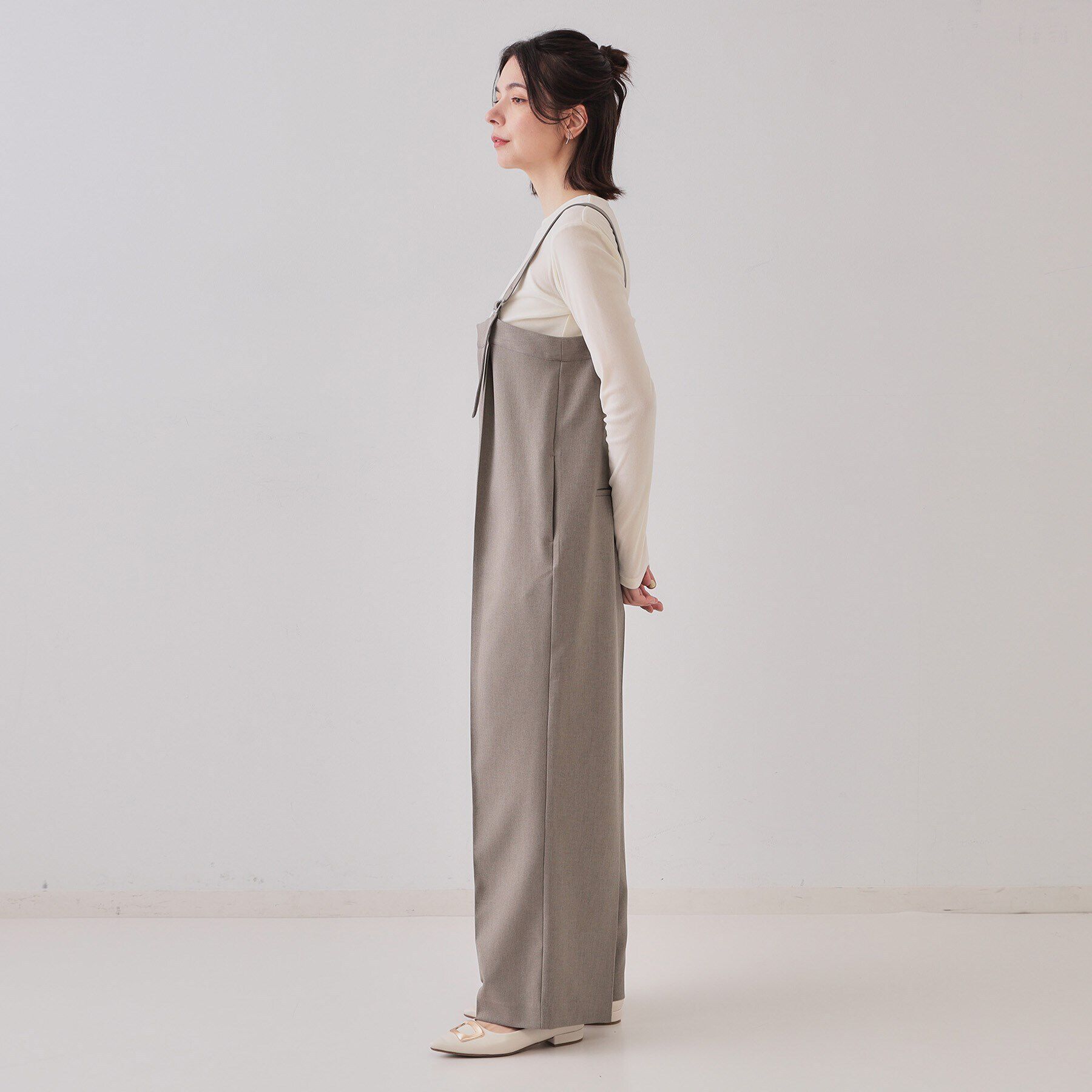 OPAQUE.CLIP「ベアサロペット【洗濯機洗い可】」|オールインワン|