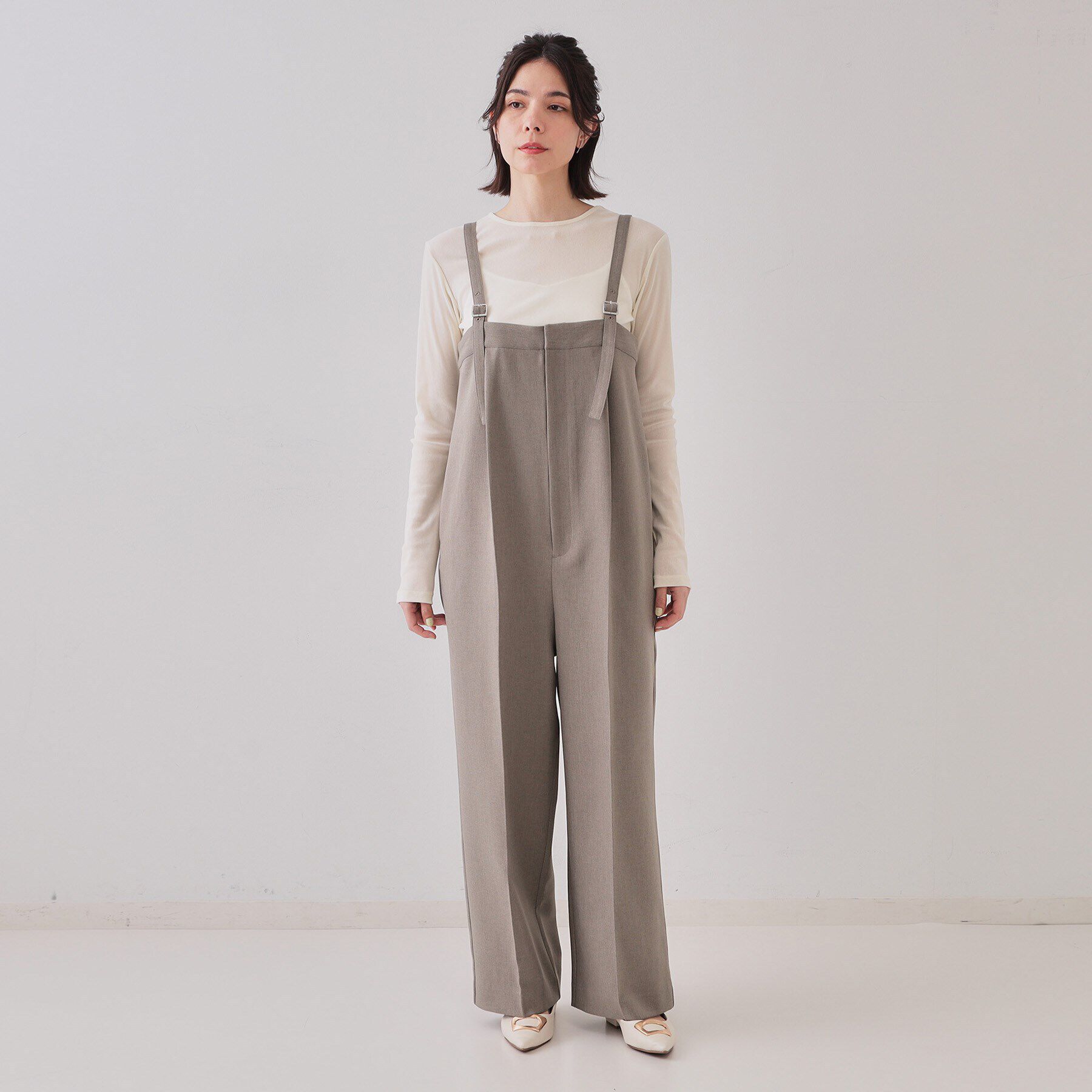 OPAQUE.CLIP「ベアサロペット【洗濯機洗い可】」|オールインワン|