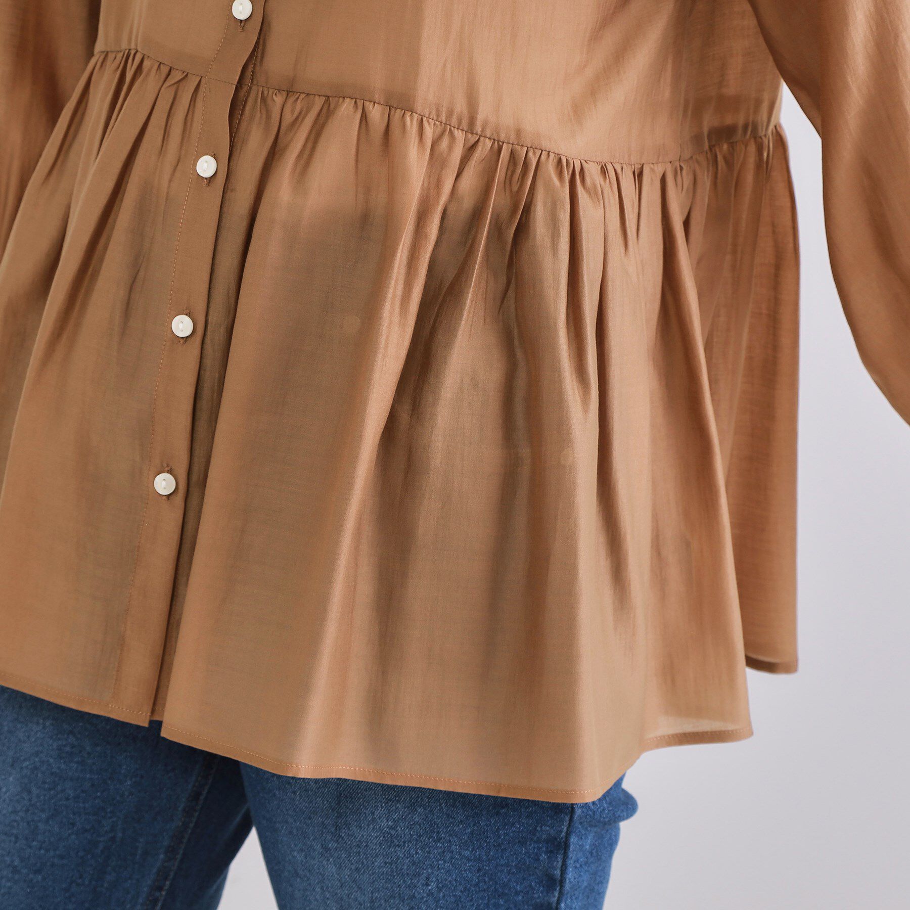 OPAQUE.CLIP「シアーペプラムブラウス【洗濯機洗い可】」|シャツ・ブラウス|