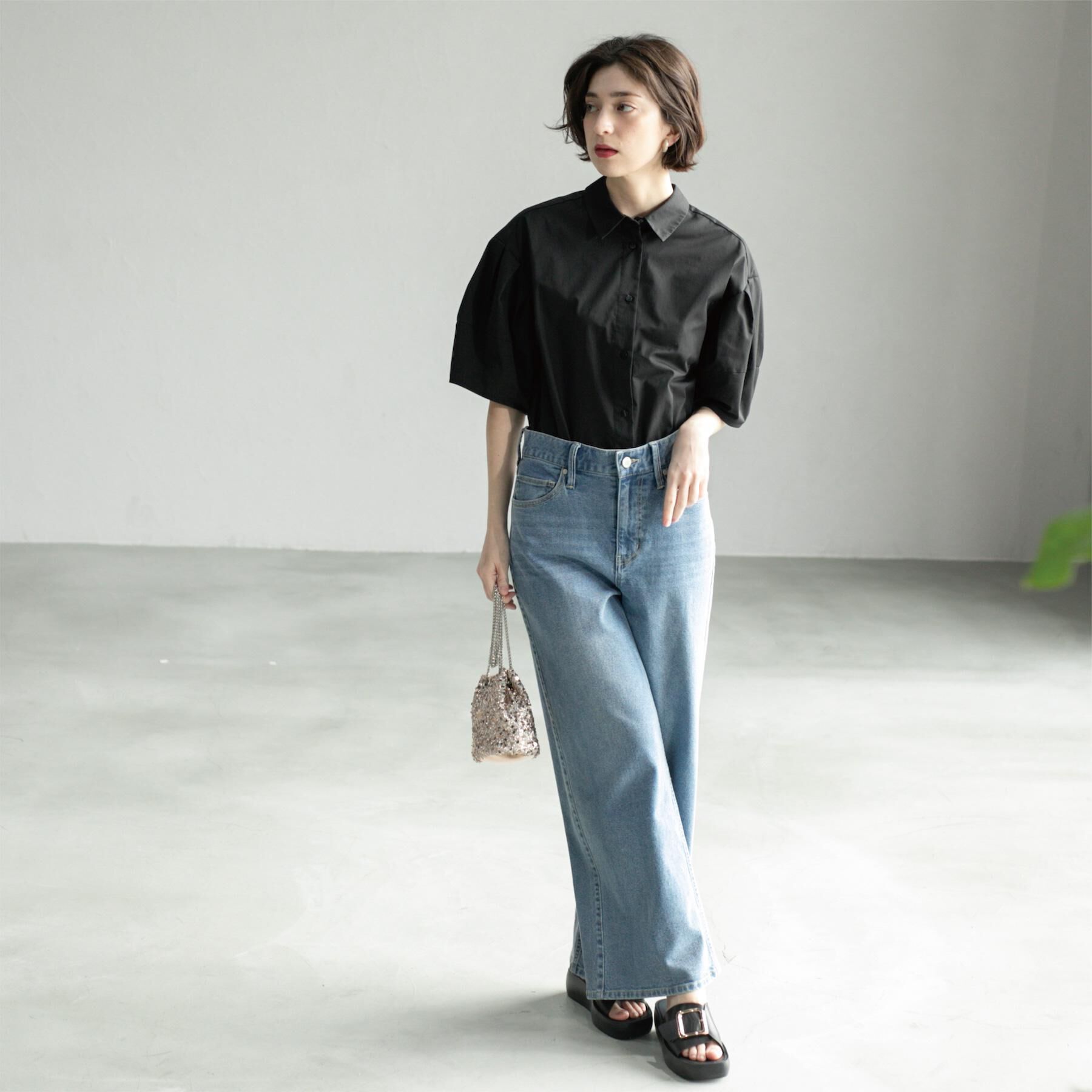 OPAQUE.CLIP「《美人百花掲載》ランタンスリーブシャツ【洗濯機洗い可】」|シャツ・ブラウス|