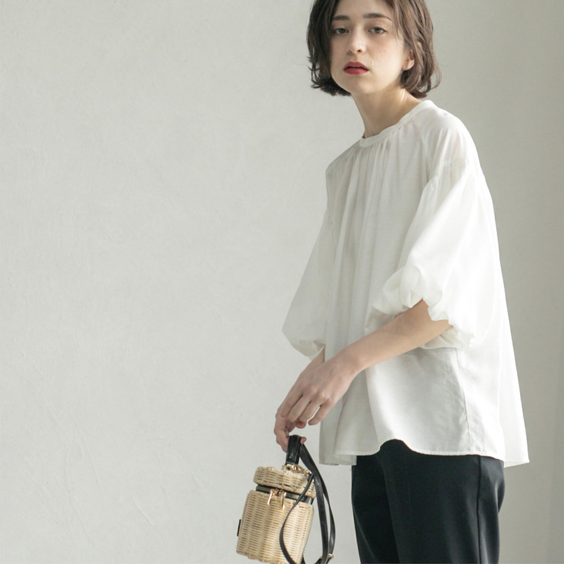 OPAQUE.CLIP「バルーンスリーブブラウス【洗濯機洗い可】」|シャツ・ブラウス|