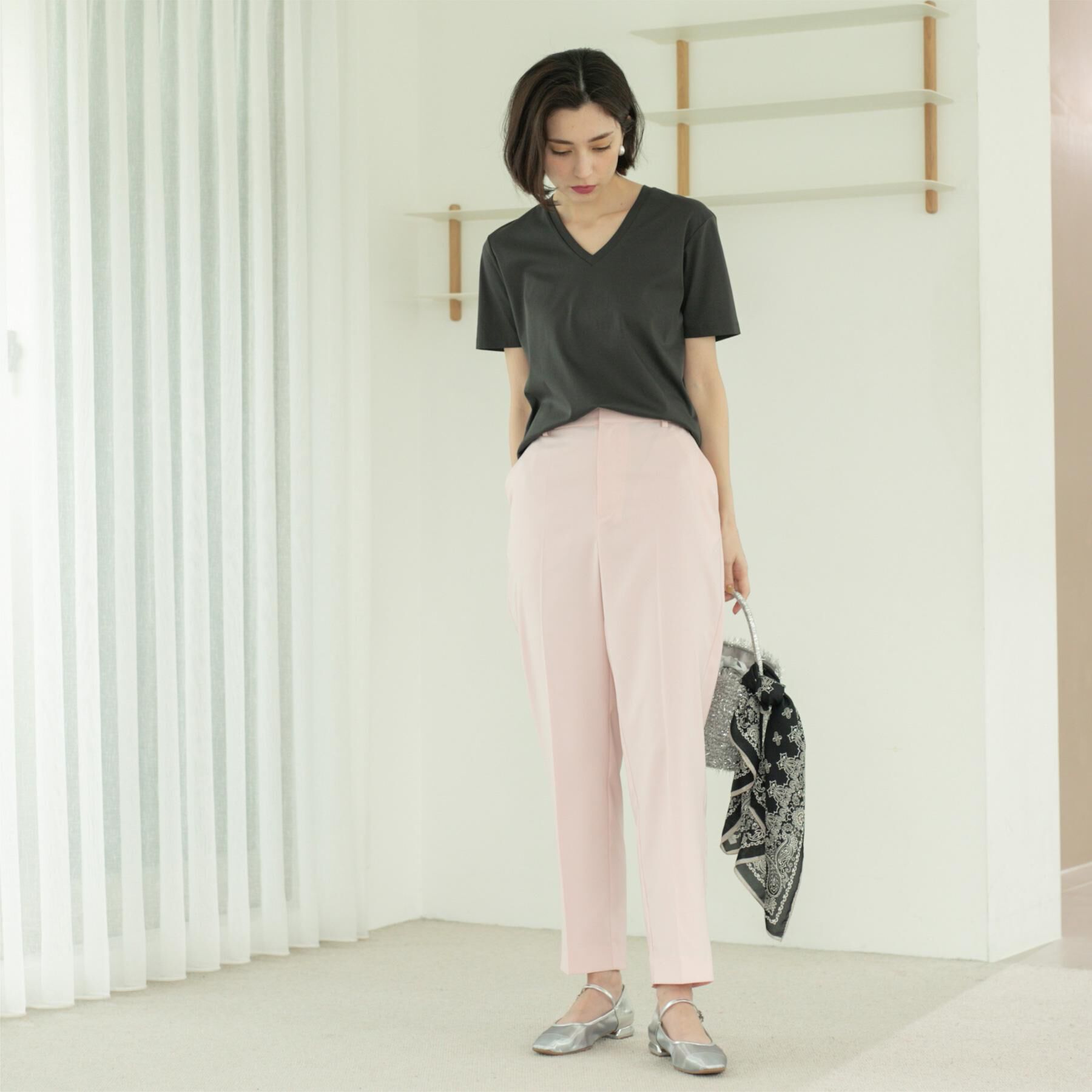 OPAQUE.CLIP「ストレッチリネンライク美脚テーパードパンツ【洗濯機洗い可/吸水速乾】」|その他|