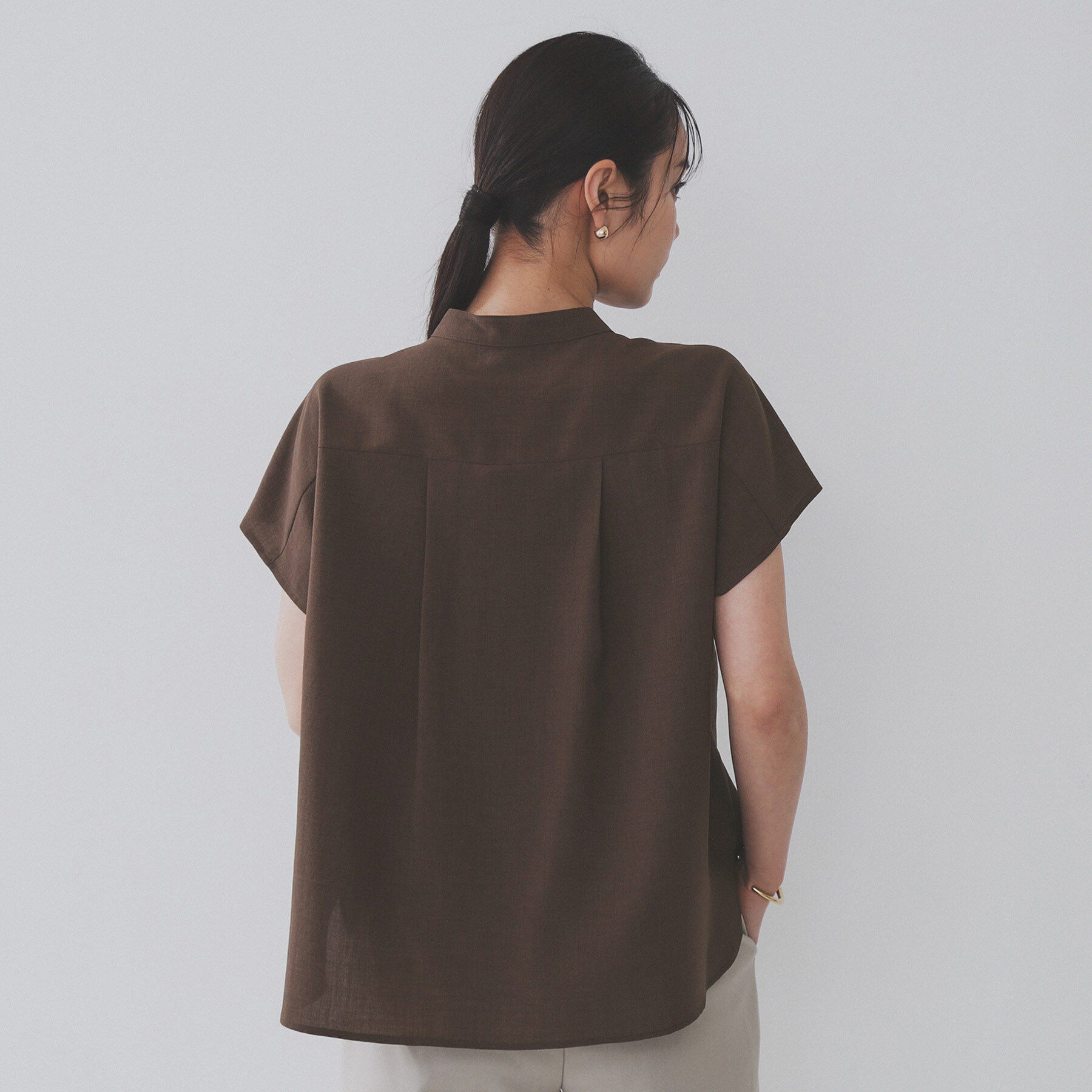 OPAQUE.CLIP「リネンライクフロントフリルブラウス【洗濯機洗い可/吸水速乾/接触冷感】」|シャツ・ブラウス|